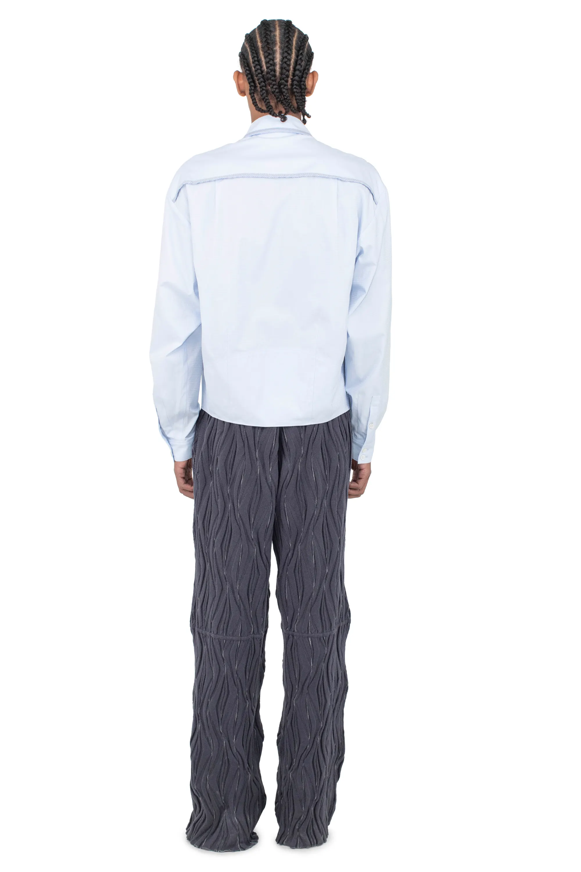 KIKO KOSTADINOV MURAD SHIRT - SKY BLUE HARLEQUIN/BLUE TWILL