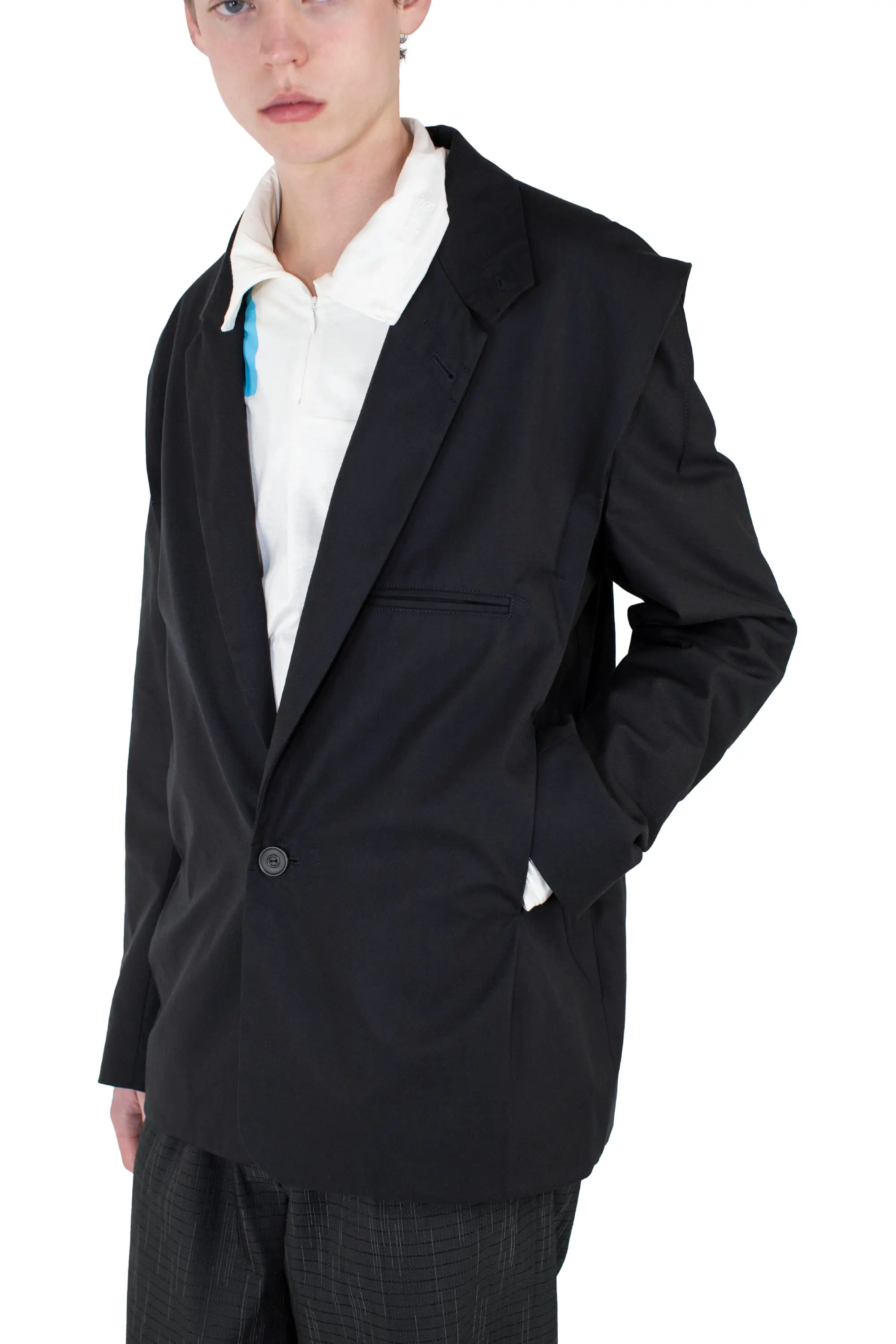 KIKO KOSTADINOV NAVIN K-DART BLAZER - BLACK SABLE