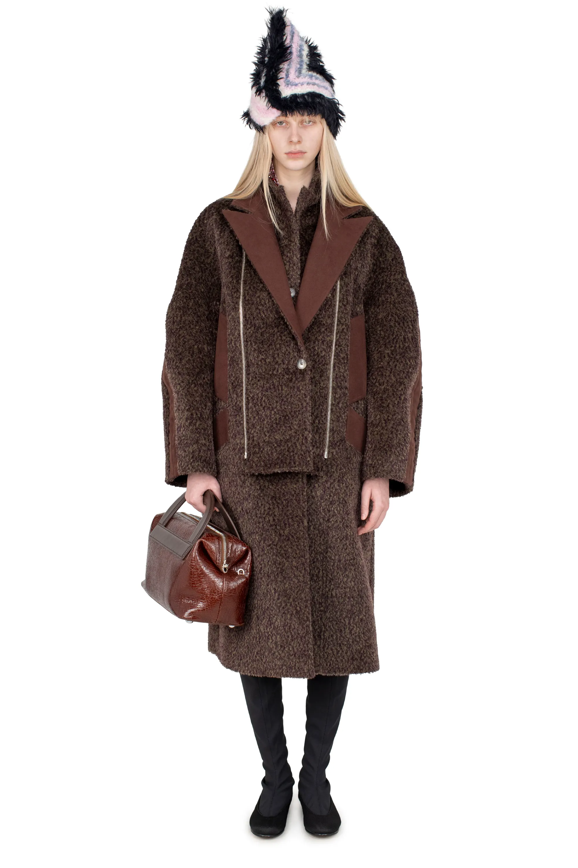 KIKO KOSTADINOV NOVAK COAT - WALNUT BROWN