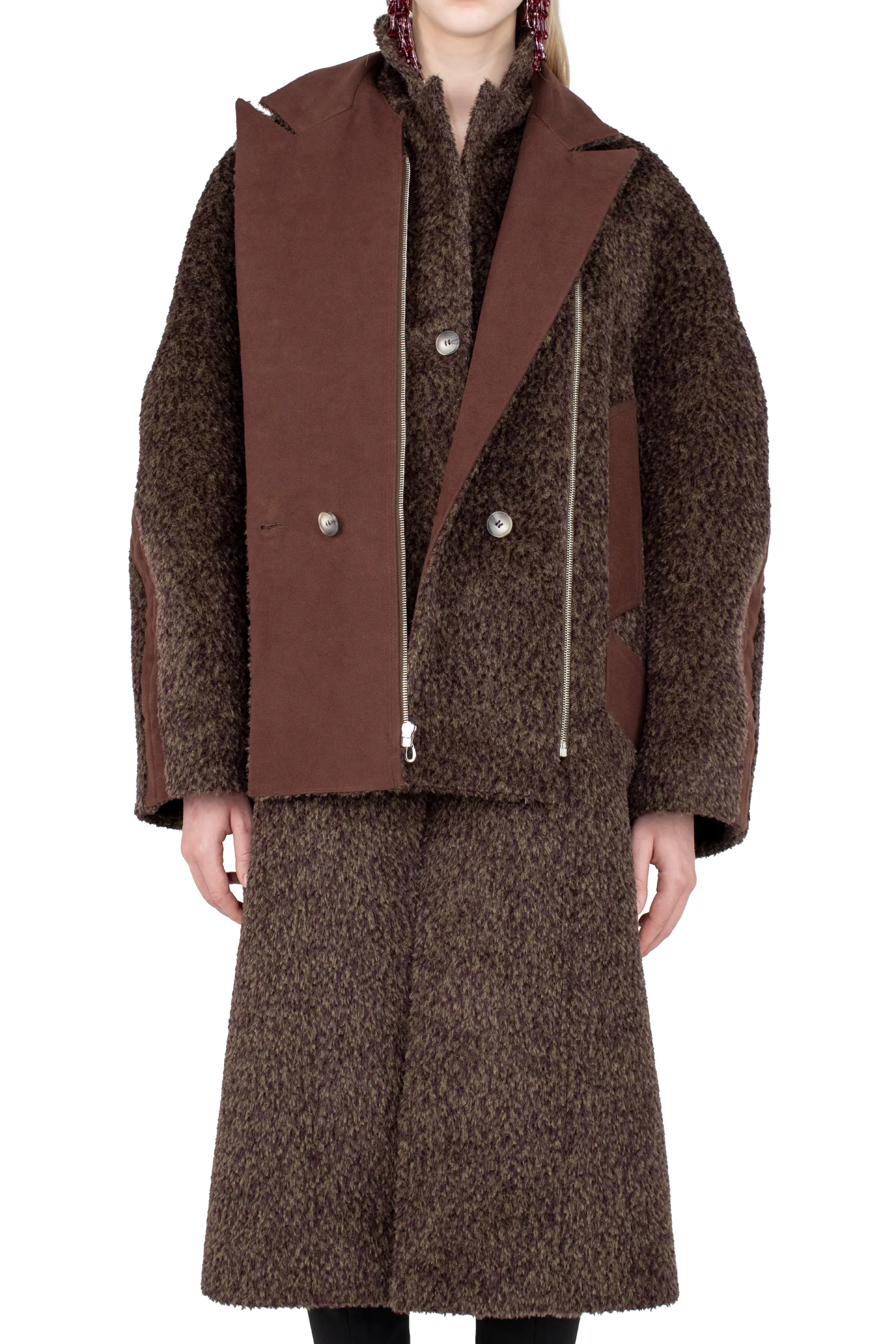 KIKO KOSTADINOV NOVAK COAT - WALNUT BROWN