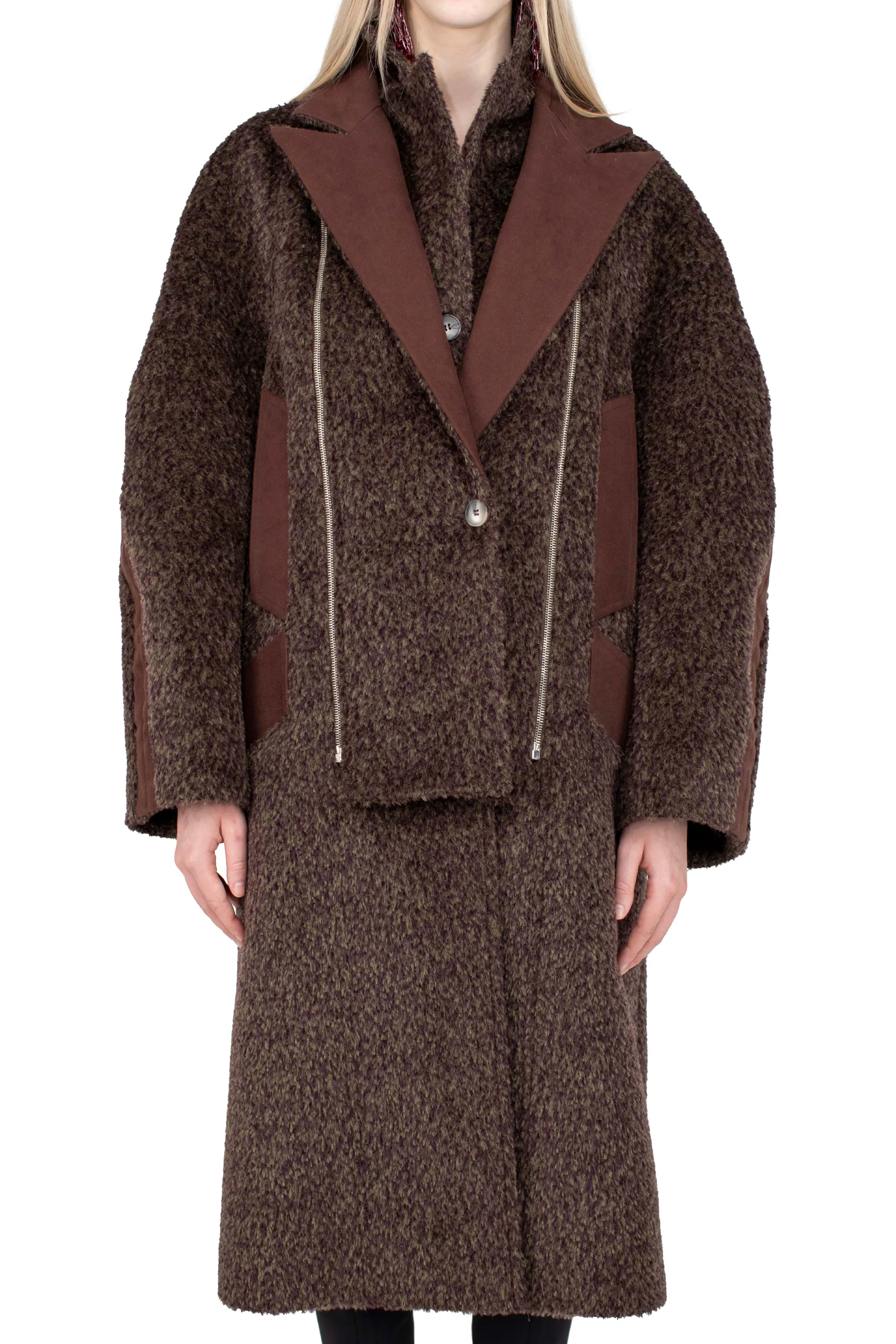 KIKO KOSTADINOV NOVAK COAT - WALNUT BROWN