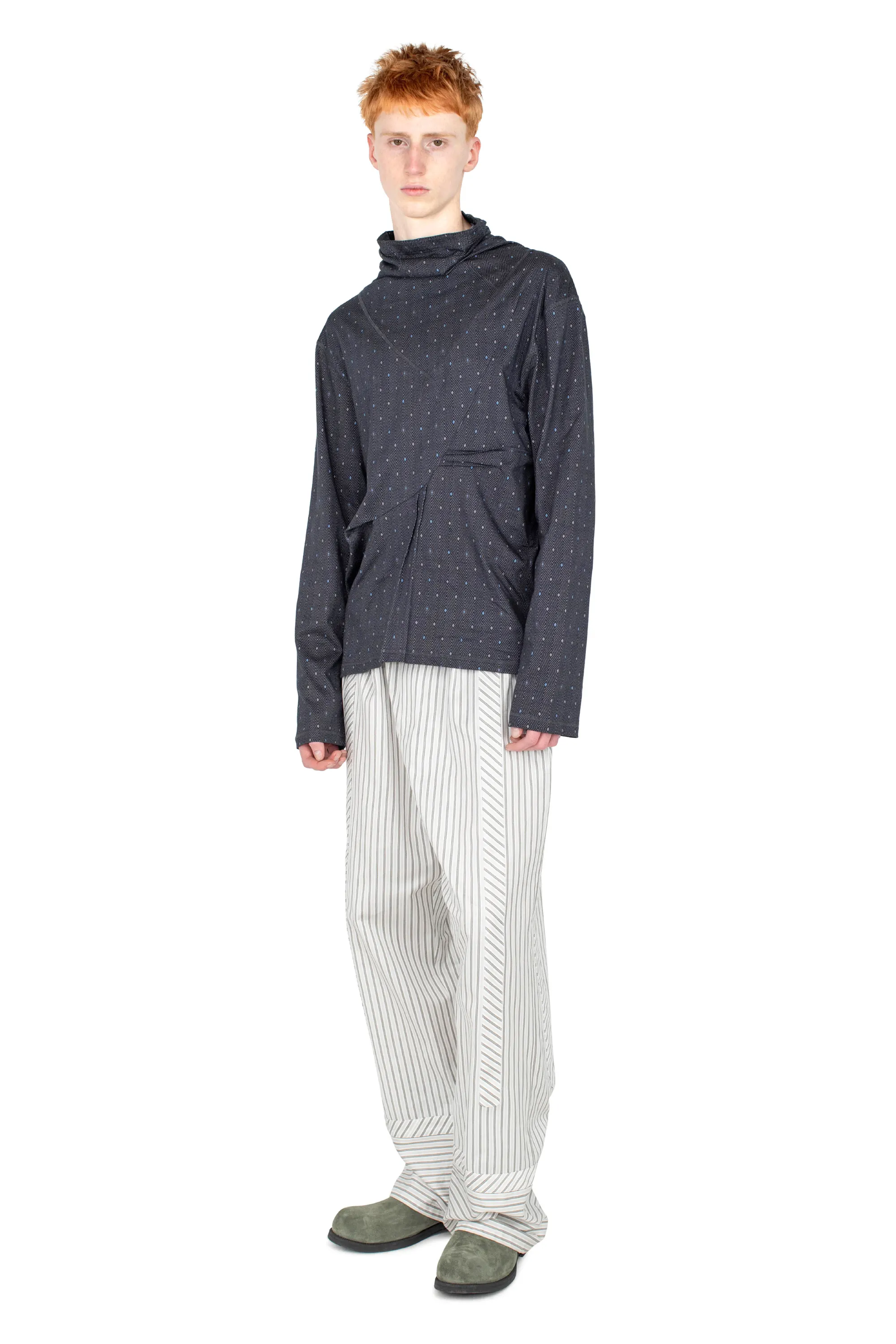 KIKO KOSTADINOV OHNE LONG SLEEVE MOCK NECK - BLACK & SAPPHIRE