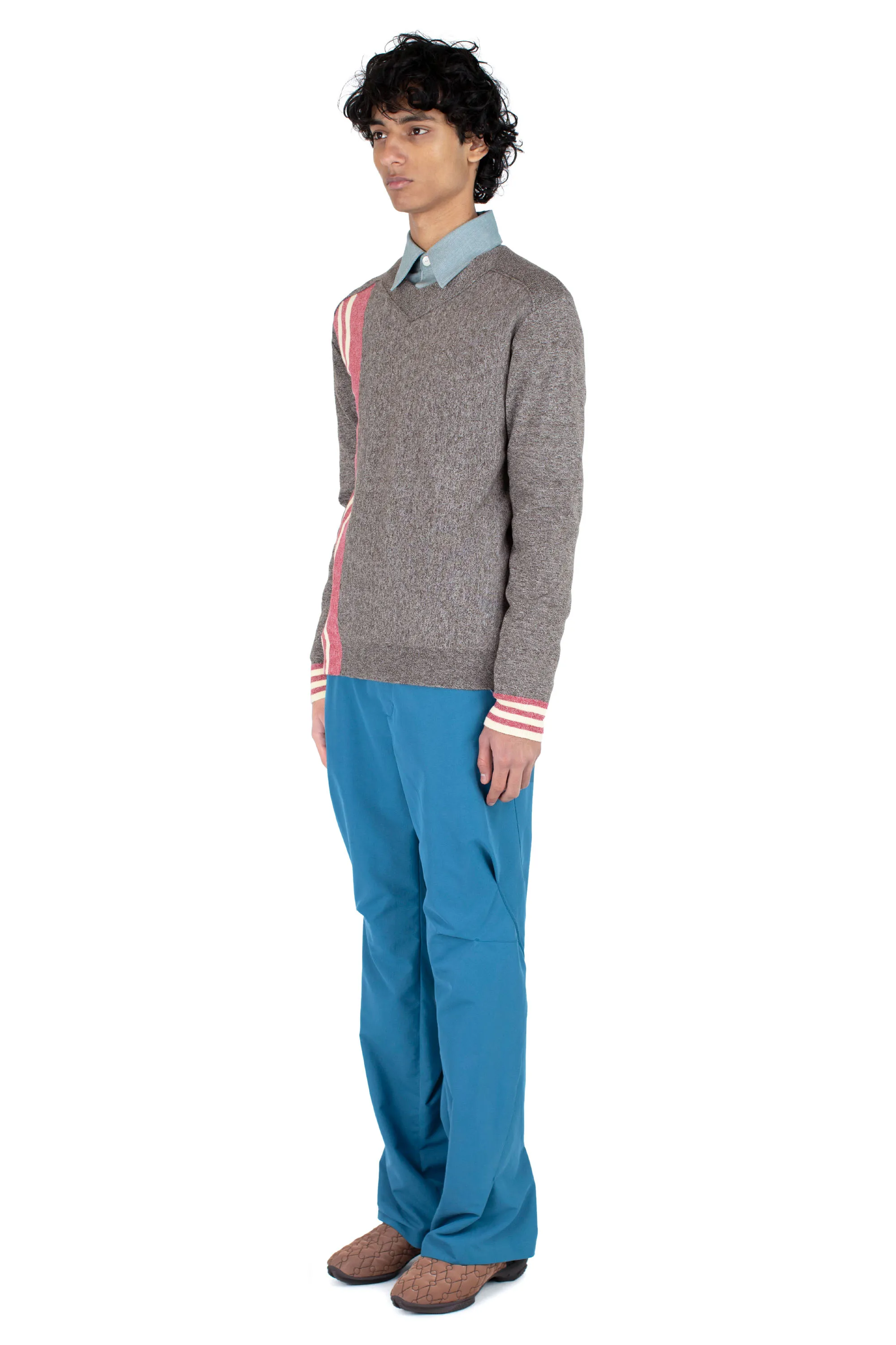 KIKO KOSTADINOV OSTRO JUMPER - BROWN MELANGE / RED / CREAM