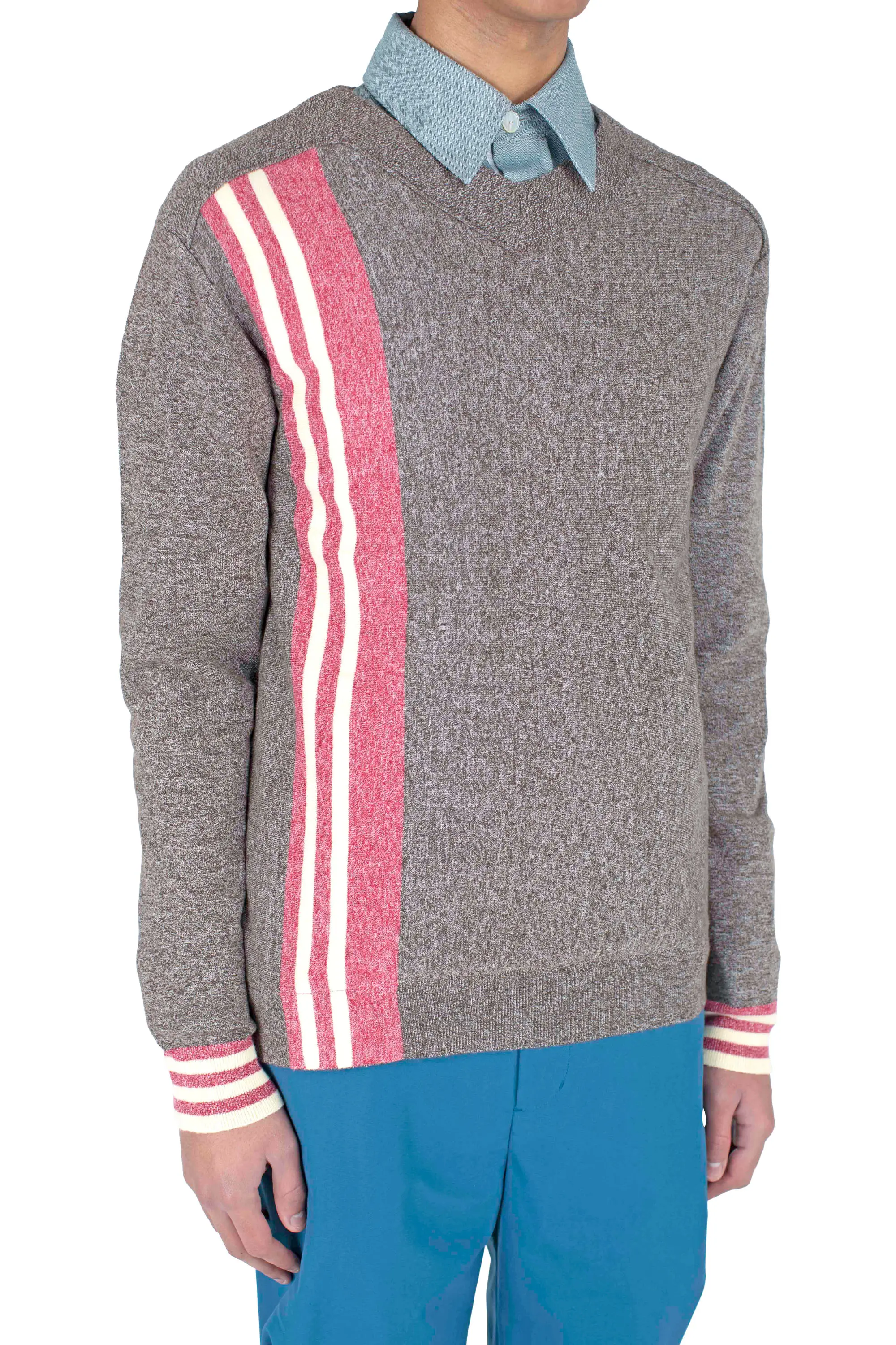 KIKO KOSTADINOV OSTRO JUMPER - BROWN MELANGE / RED / CREAM