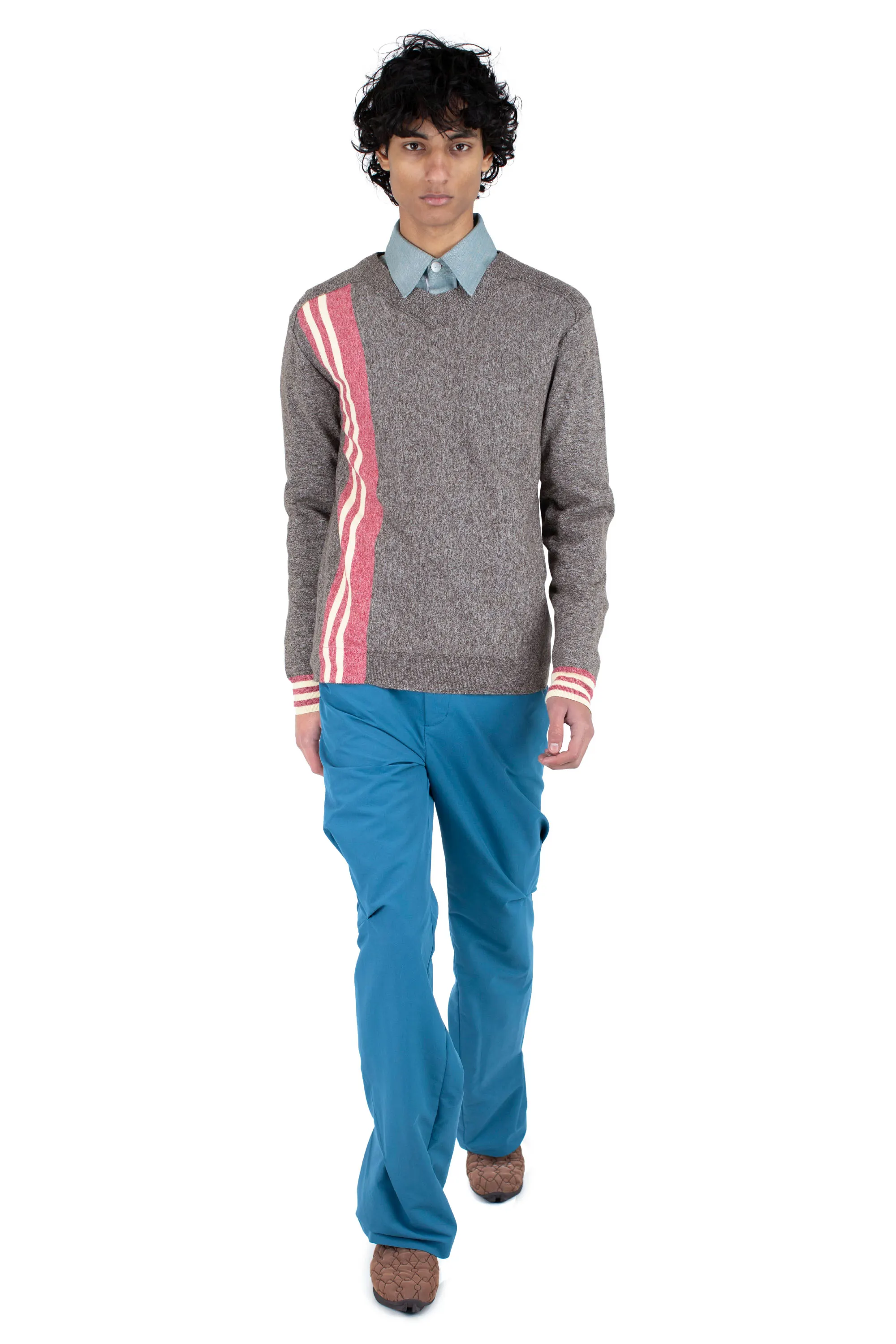 KIKO KOSTADINOV OSTRO JUMPER - BROWN MELANGE / RED / CREAM
