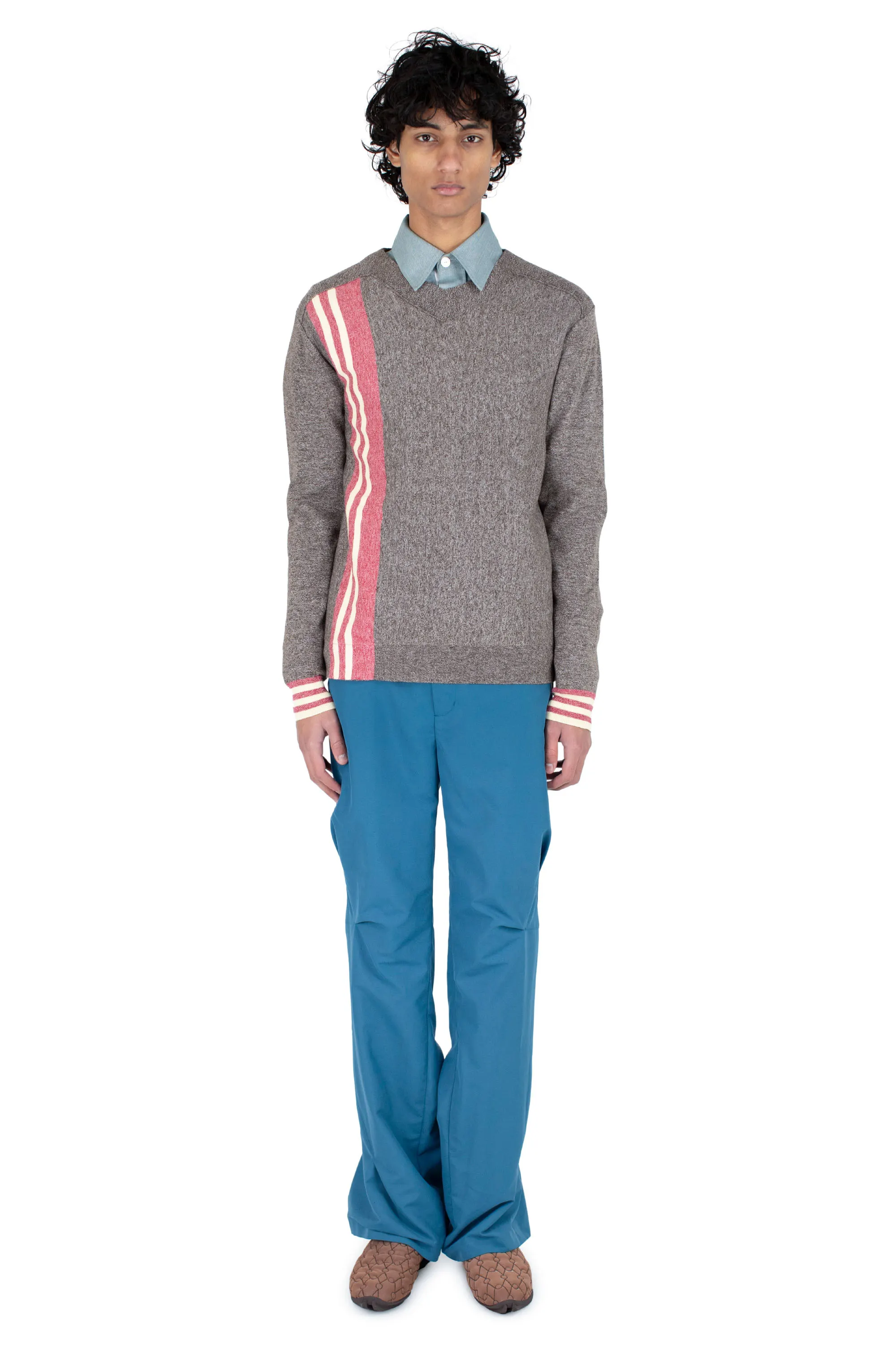 KIKO KOSTADINOV OSTRO JUMPER - BROWN MELANGE / RED / CREAM