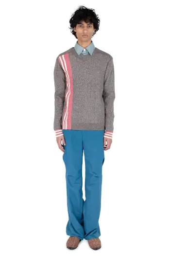 KIKO KOSTADINOV OSTRO JUMPER - BROWN MELANGE / RED / CREAM