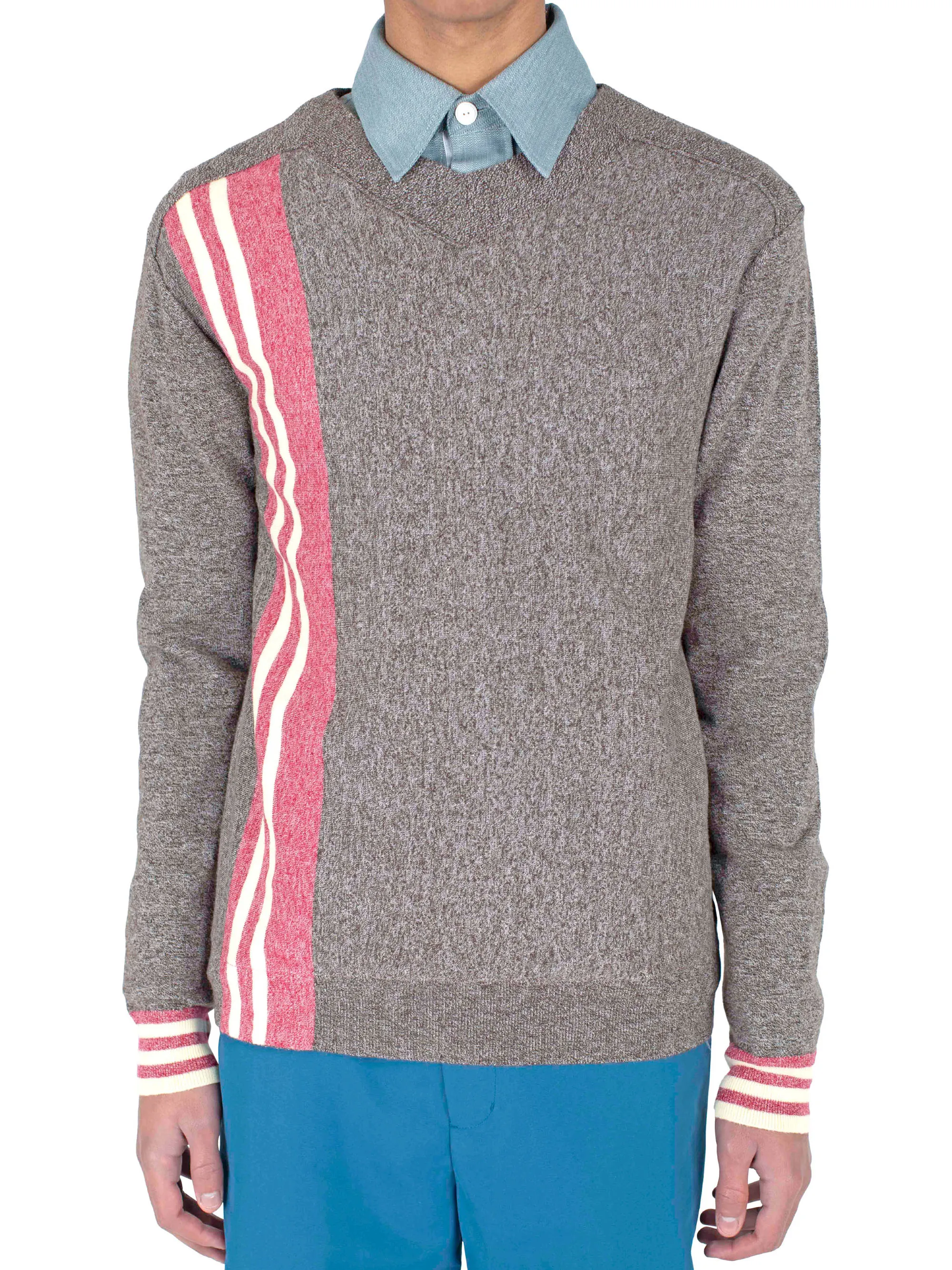 KIKO KOSTADINOV OSTRO JUMPER - BROWN MELANGE / RED / CREAM