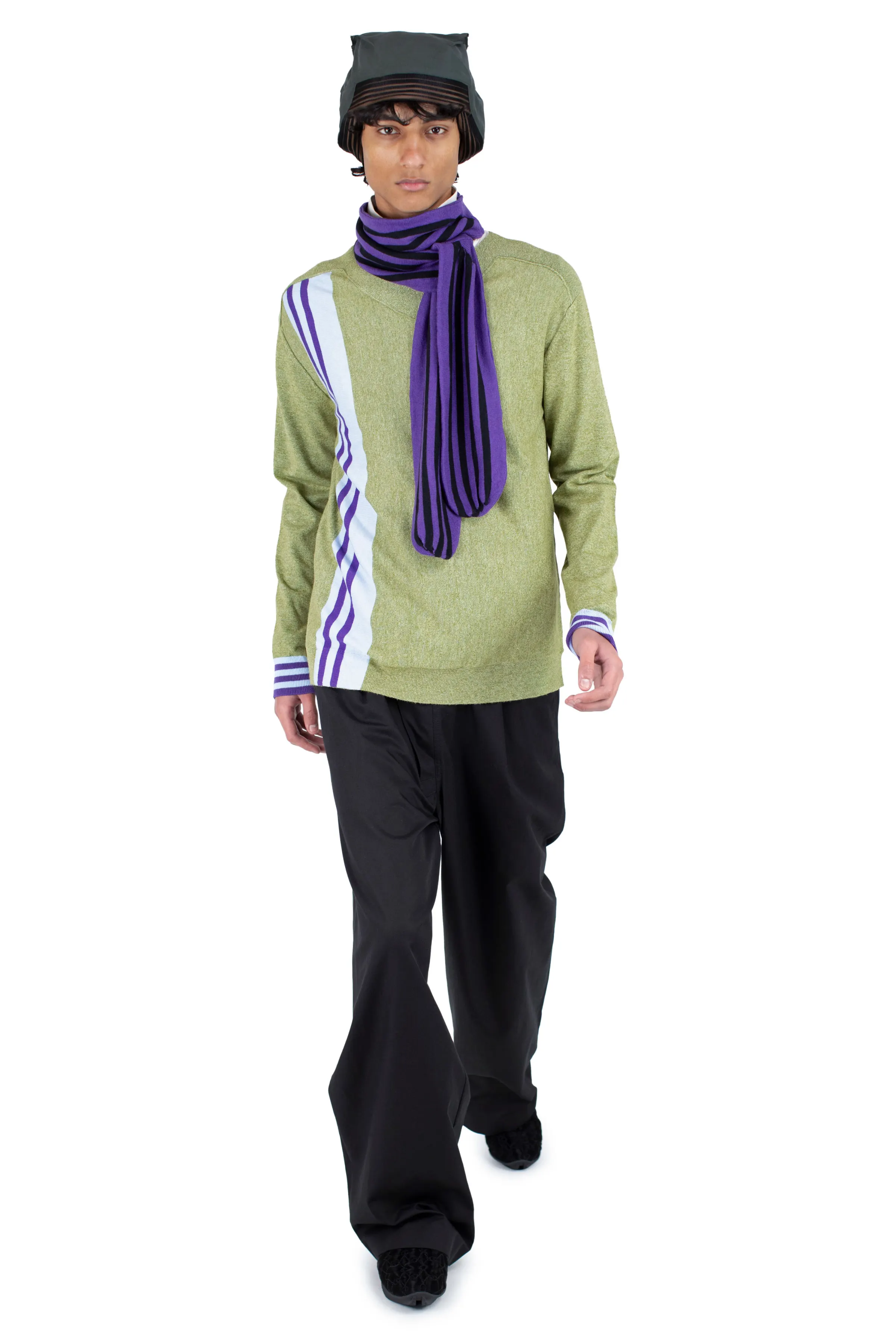 KIKO KOSTADINOV OSTRO JUMPER - GREEN MELANGE / BLUE / PURPLE