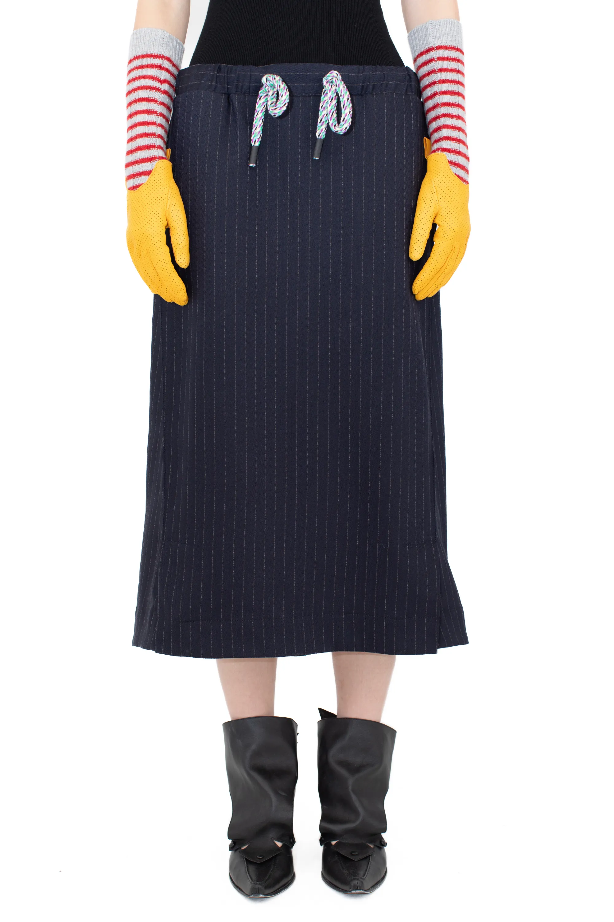 KIKO KOSTADINOV PLATH SKIRT - NAVY & CHALK WHITE