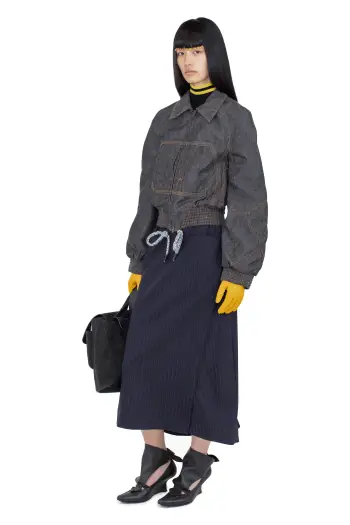 KIKO KOSTADINOV PLATH SKIRT - NAVY & CHALK WHITE