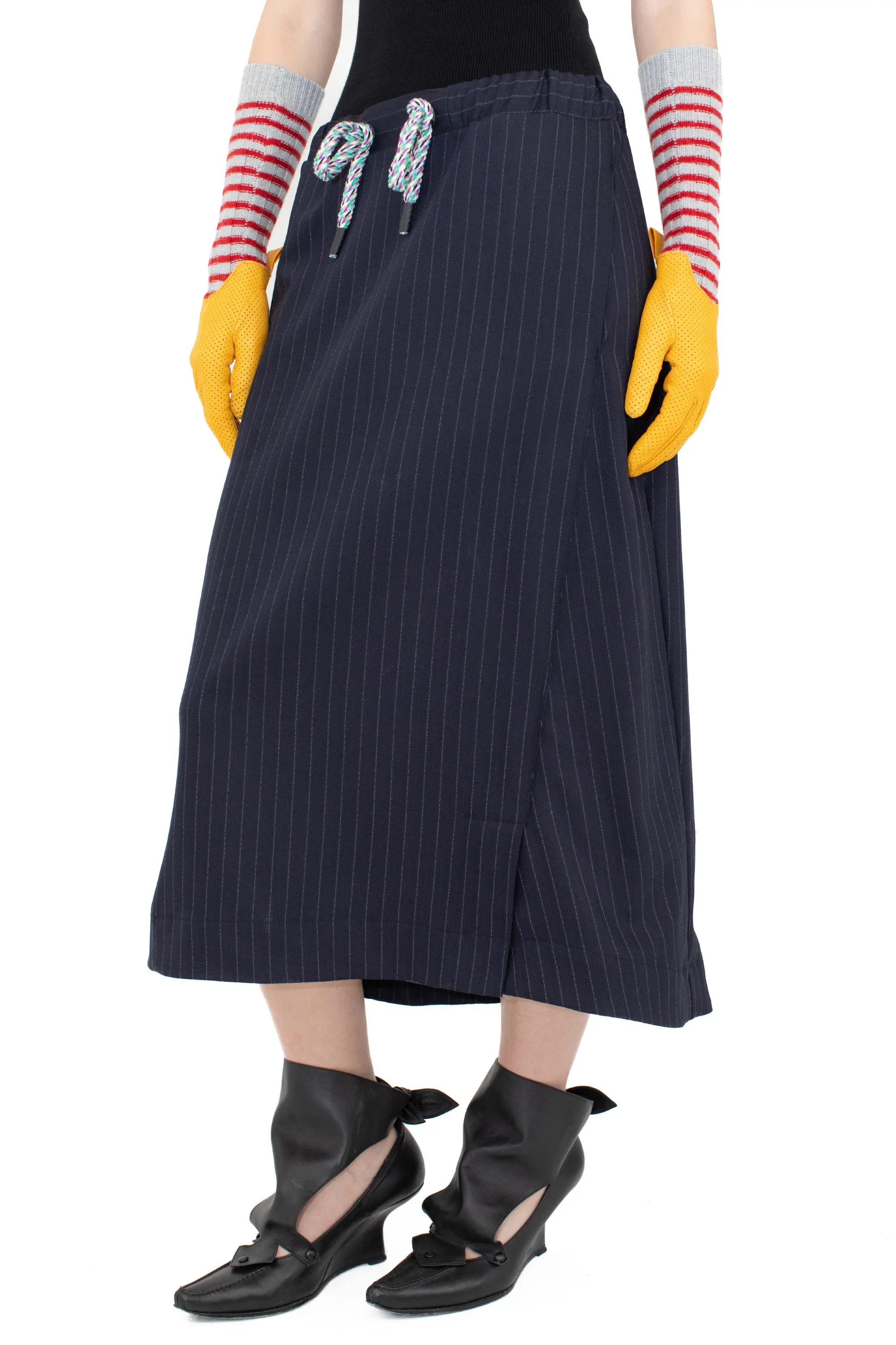 KIKO KOSTADINOV PLATH SKIRT - NAVY & CHALK WHITE