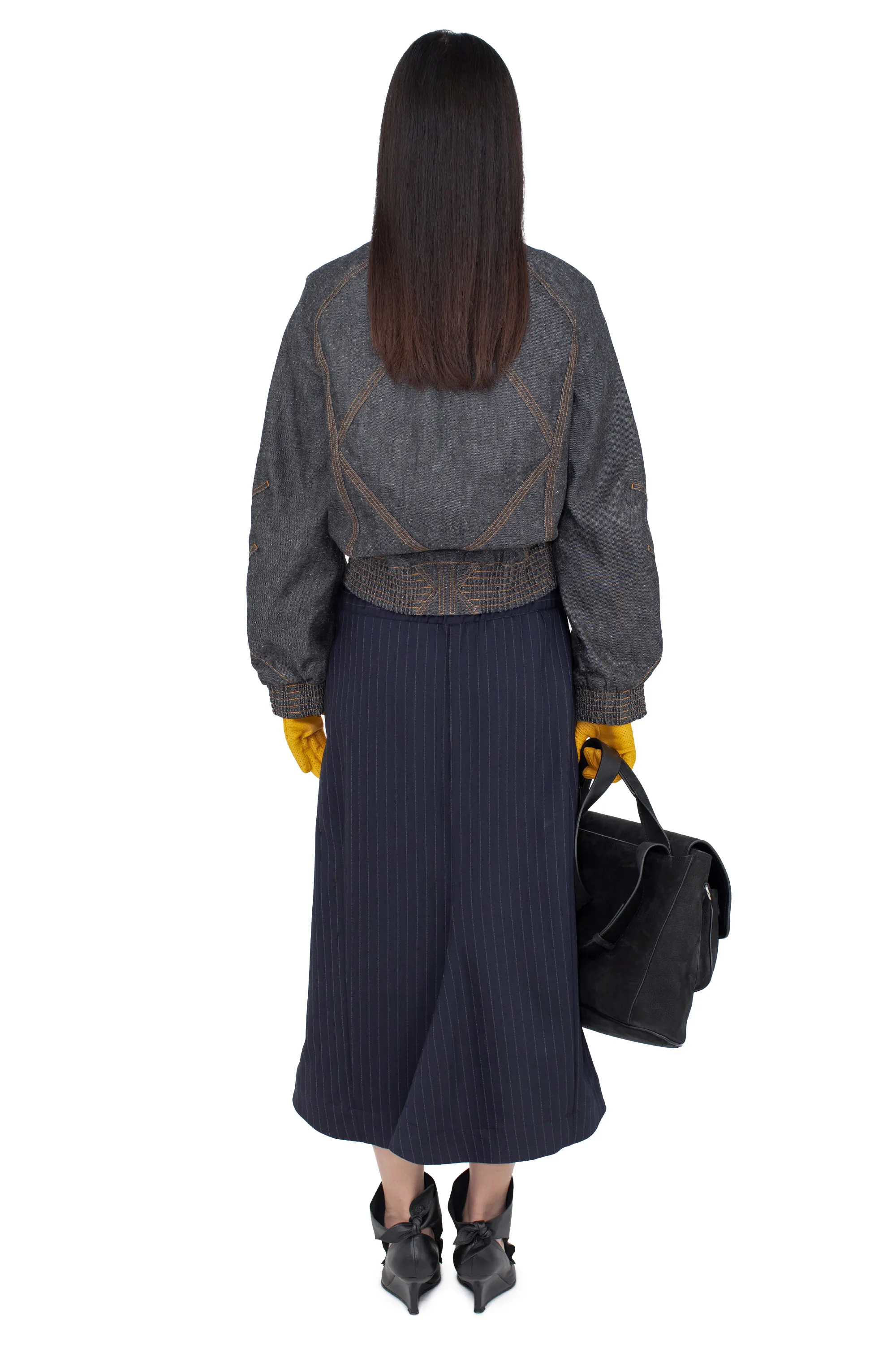 KIKO KOSTADINOV PLATH SKIRT - NAVY & CHALK WHITE