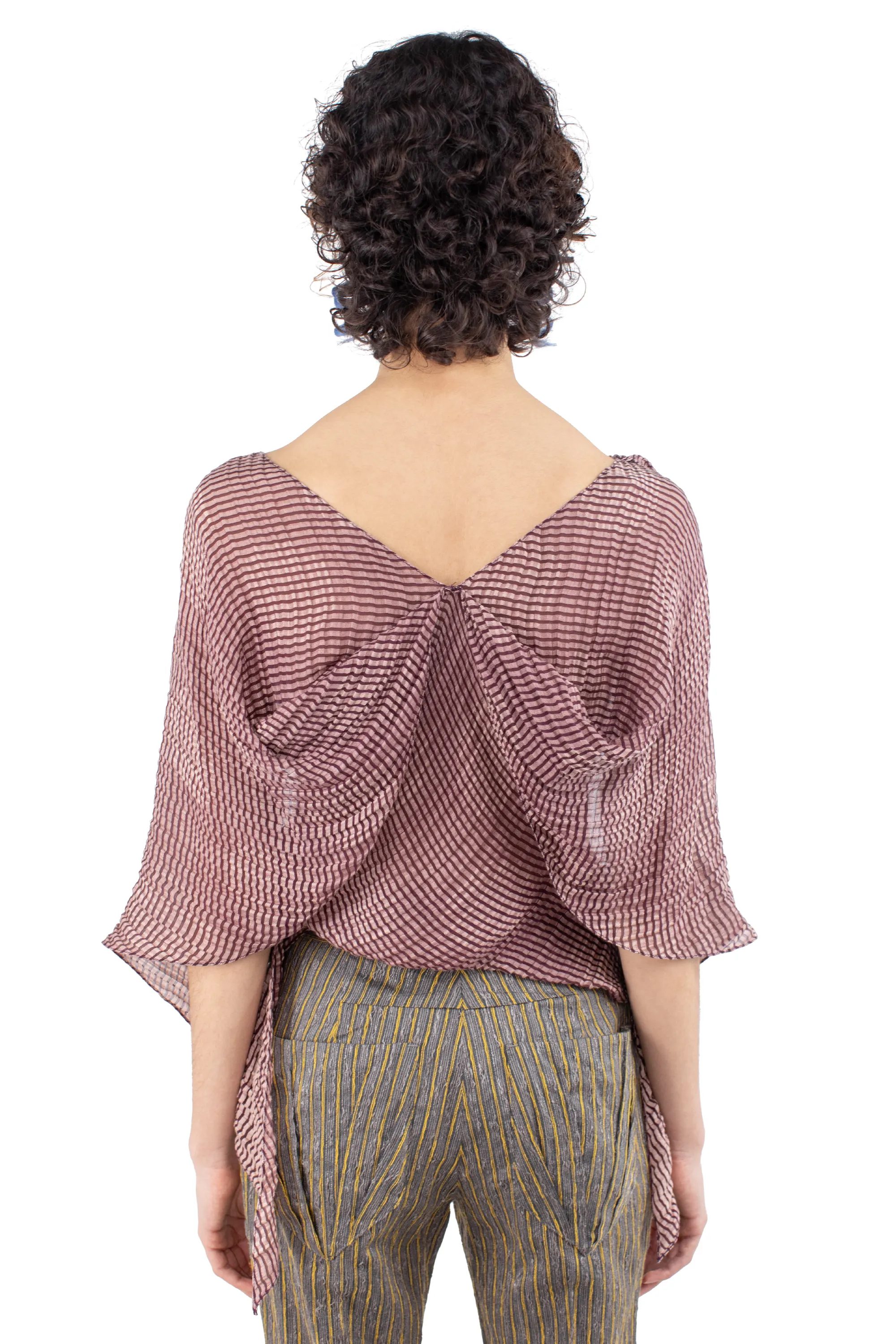 KIKO KOSTADINOV PLEXUS BLOUSE - BURGUNDY & PEARL