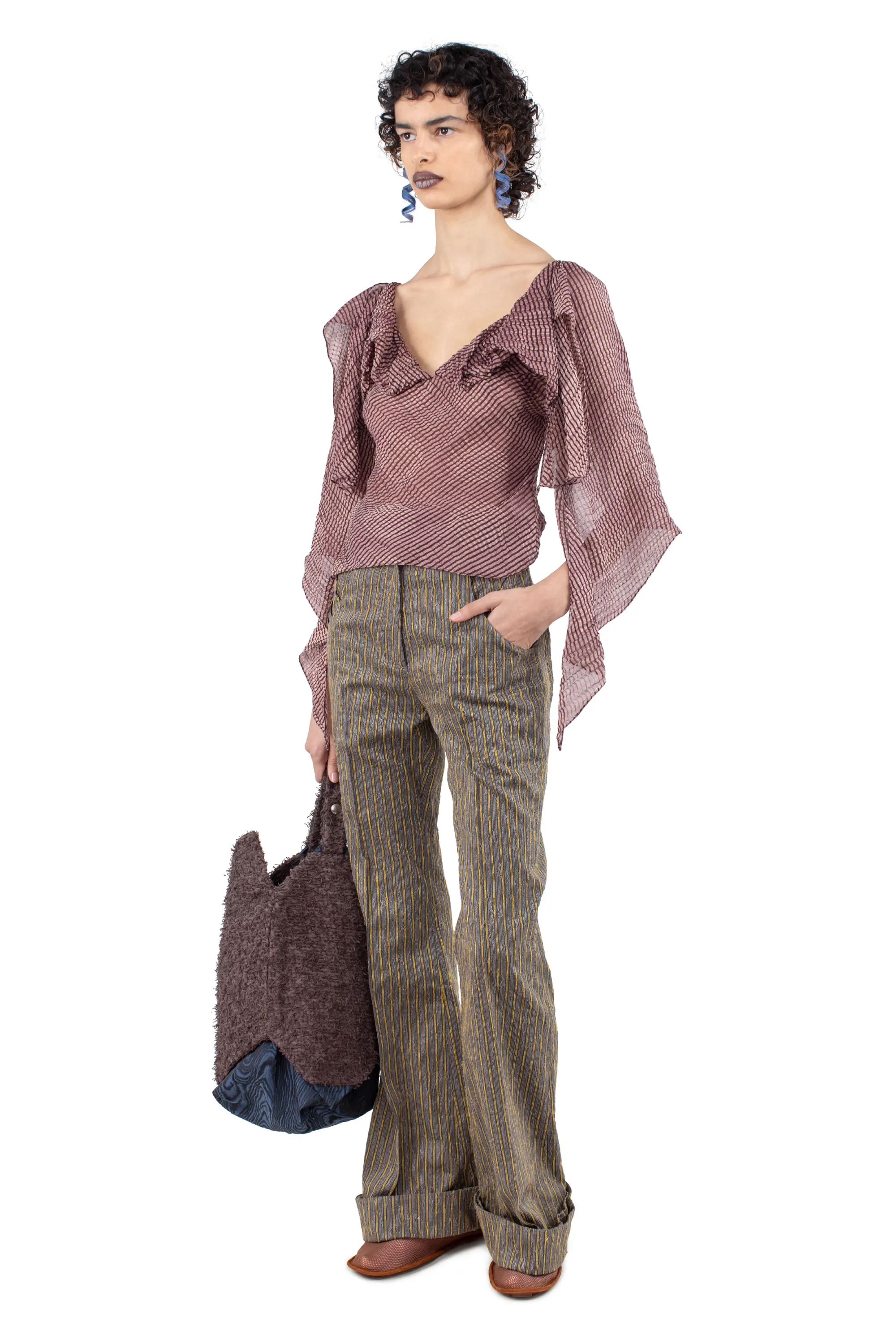 KIKO KOSTADINOV PLEXUS BLOUSE - BURGUNDY & PEARL