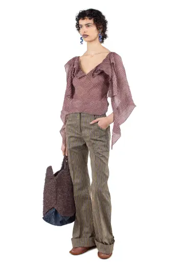 KIKO KOSTADINOV PLEXUS BLOUSE - BURGUNDY & PEARL