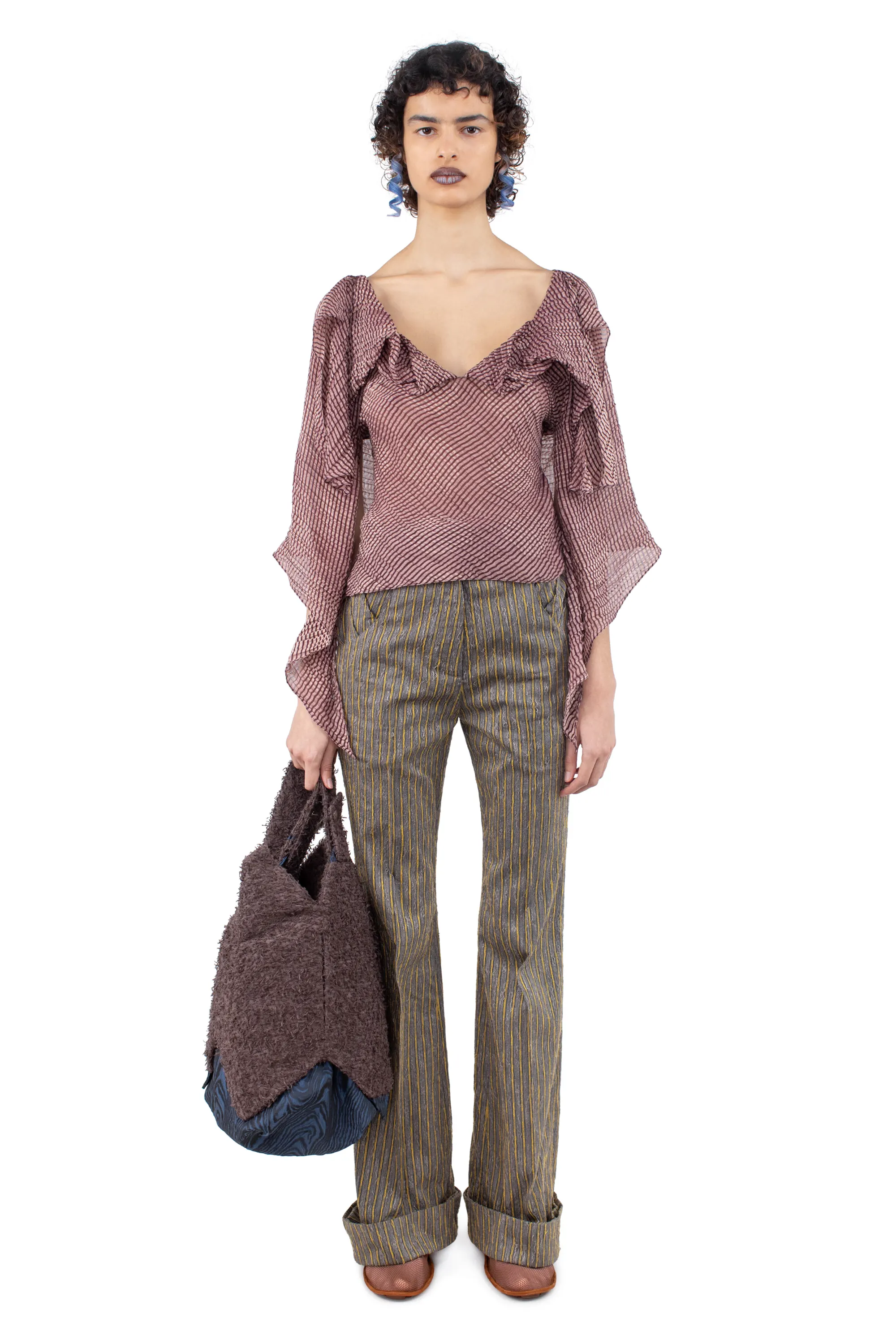 KIKO KOSTADINOV PLEXUS BLOUSE - BURGUNDY & PEARL