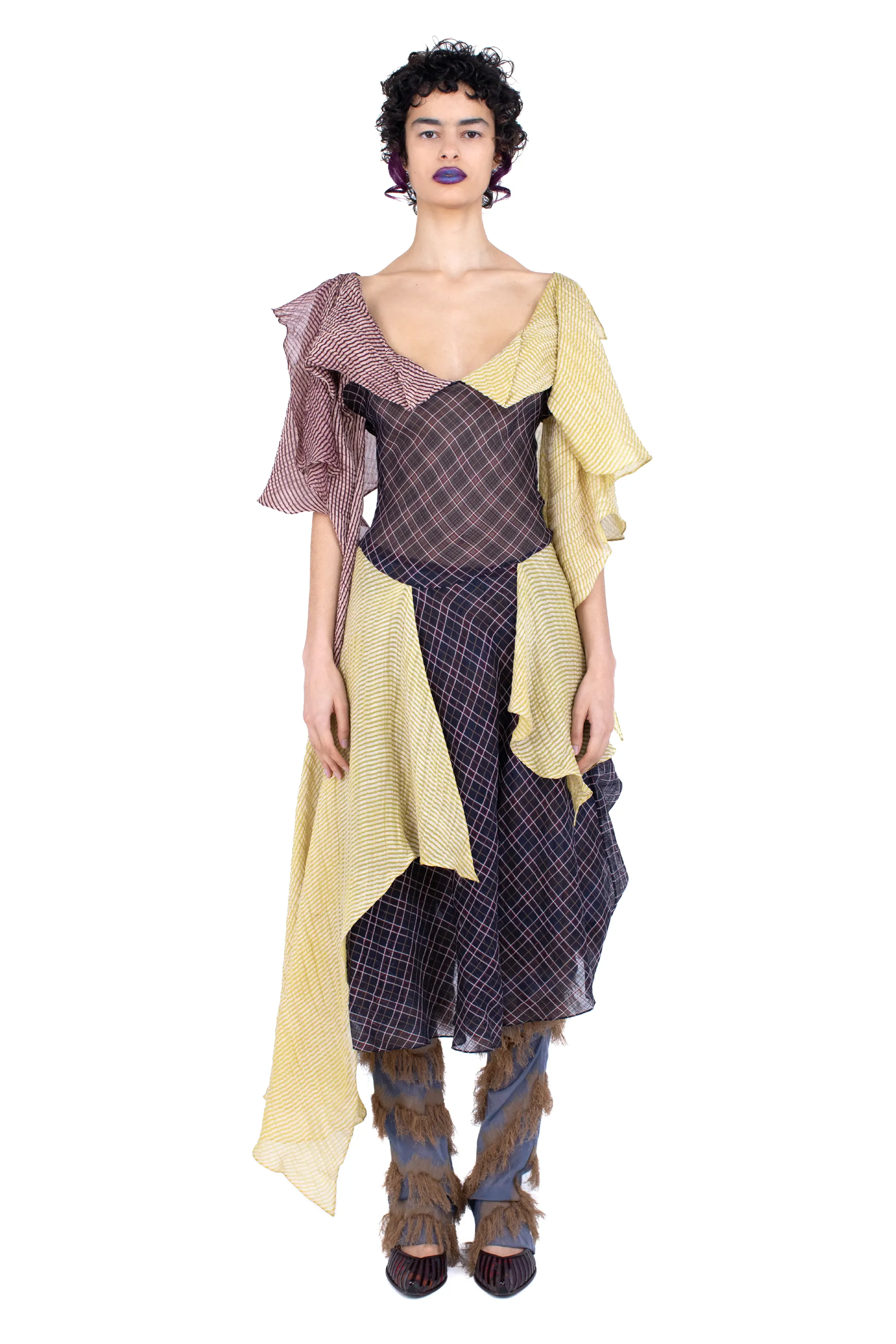 KIKO KOSTADINOV PLEXUS DRESS - NAVY CHECK