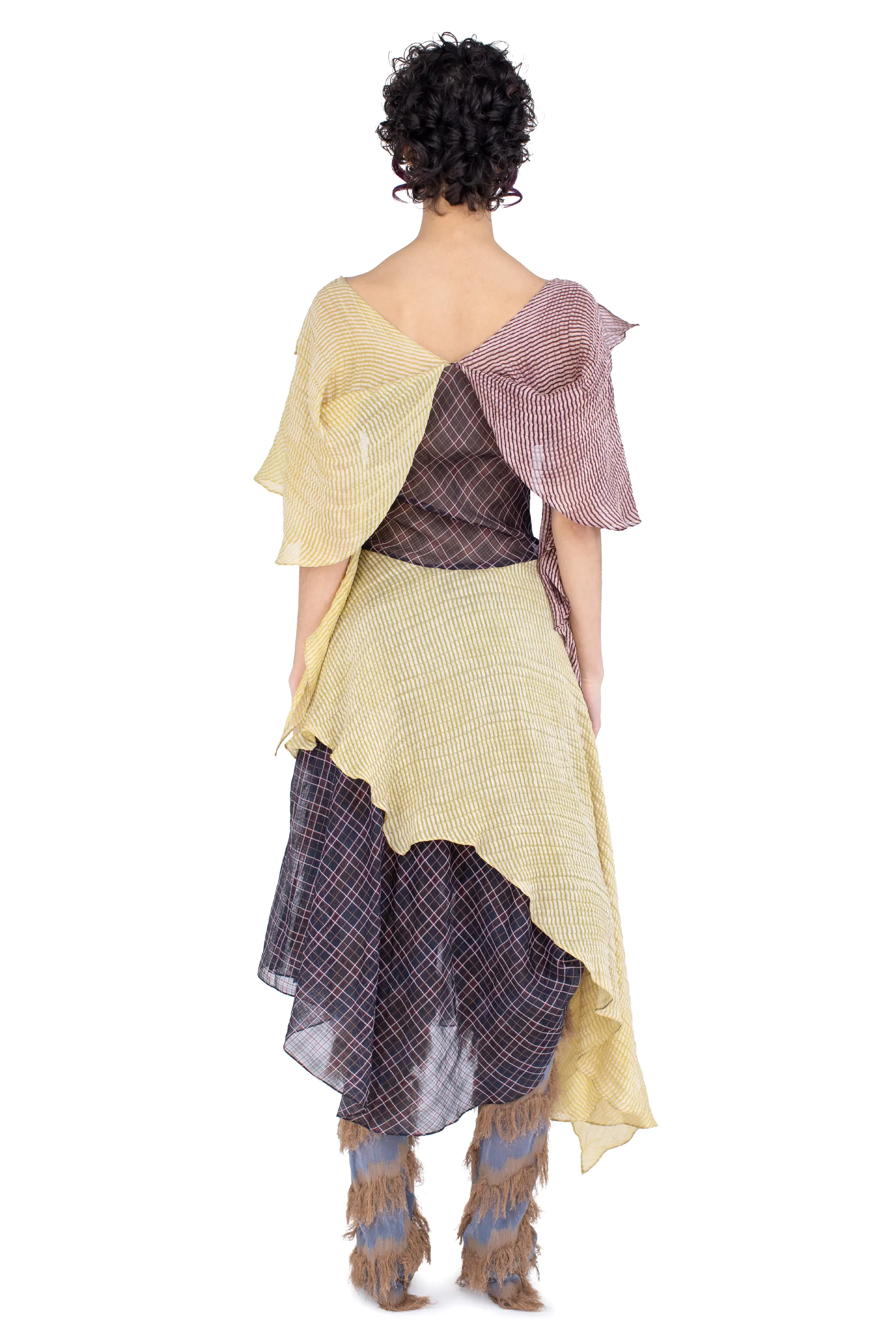KIKO KOSTADINOV PLEXUS DRESS - NAVY CHECK