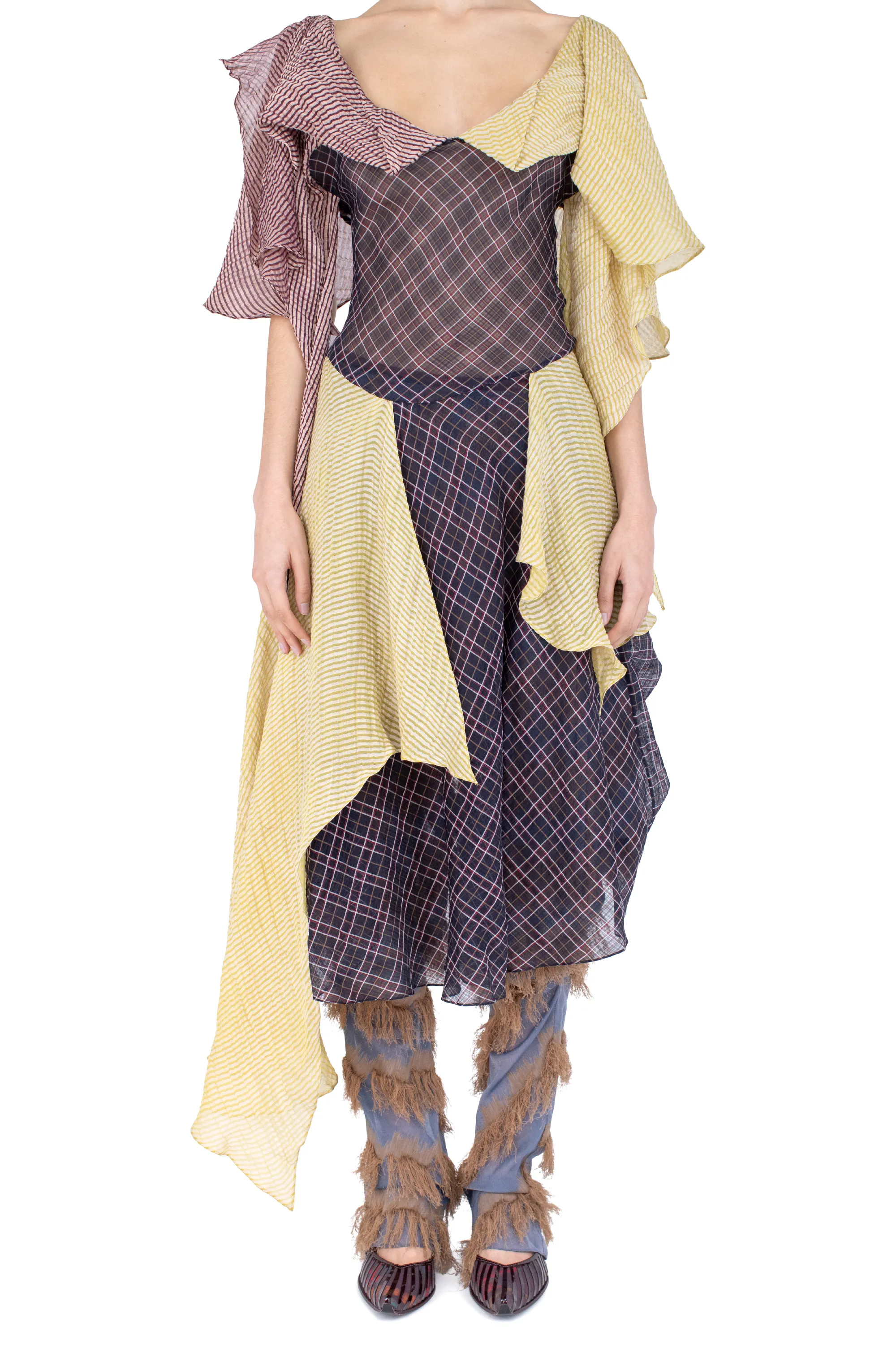 KIKO KOSTADINOV PLEXUS DRESS - NAVY CHECK