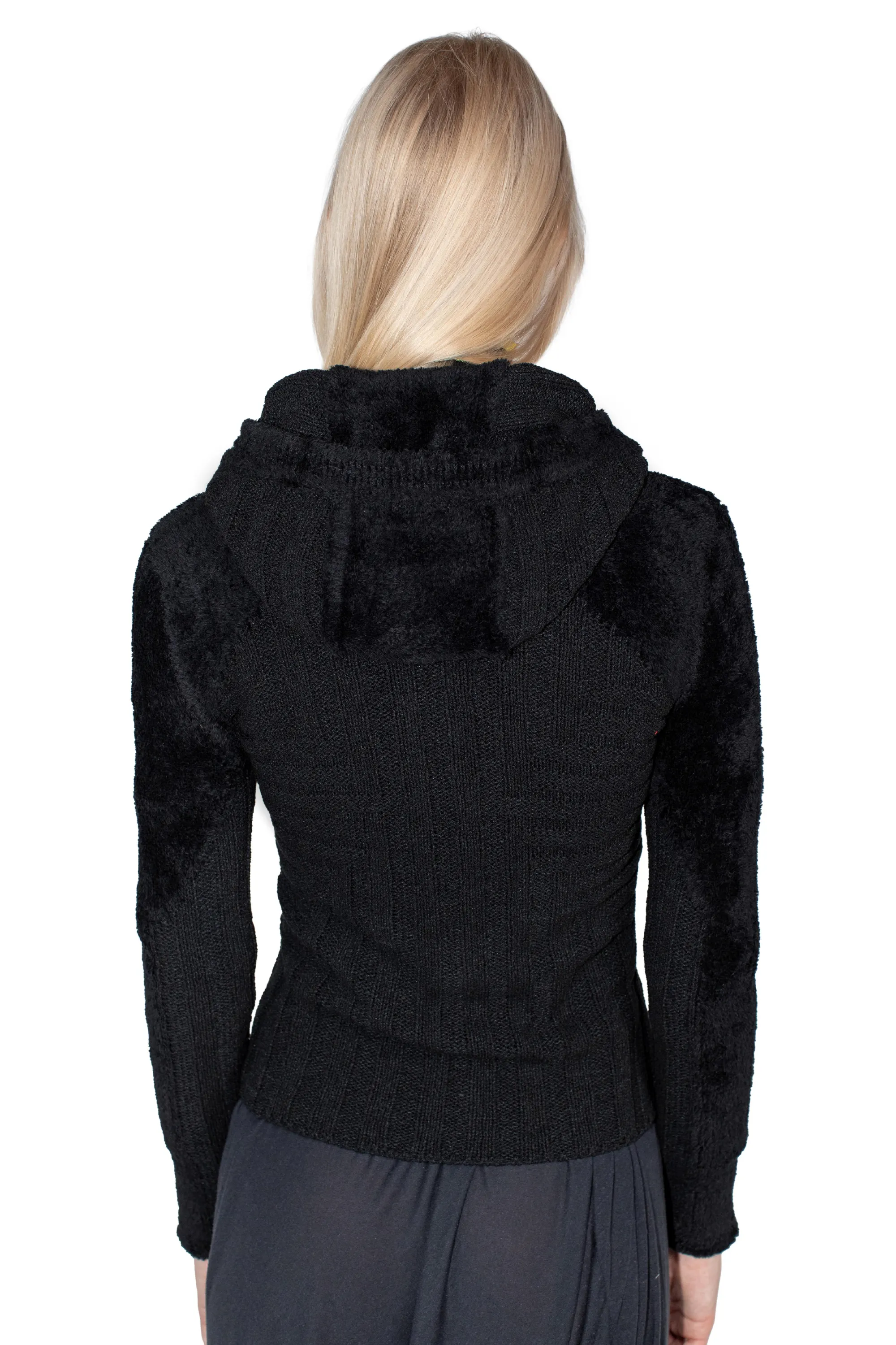 KIKO KOSTADINOV QUIMBY FITTED HOODED KNIT - EERIE BLACK