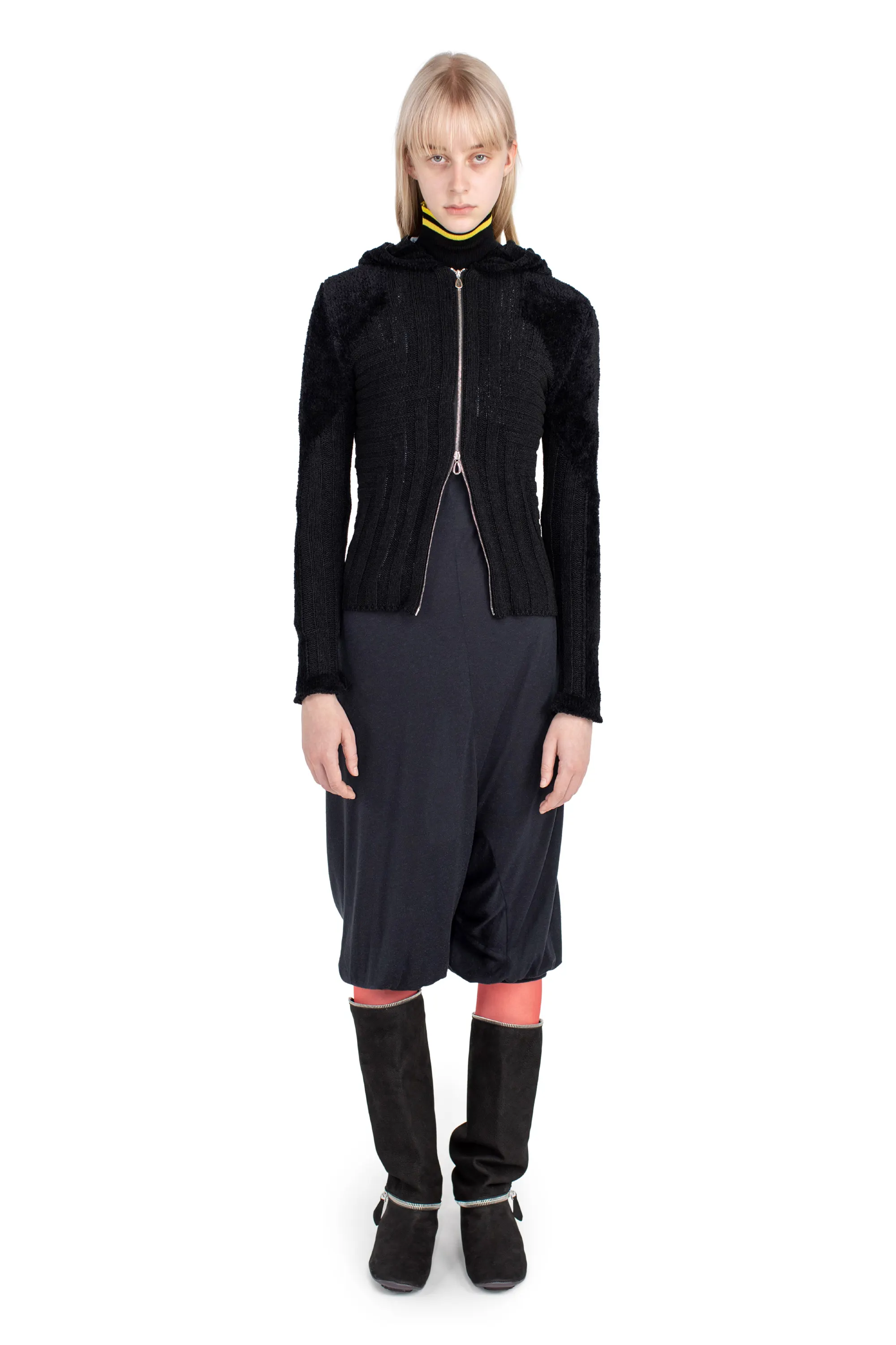KIKO KOSTADINOV QUIMBY FITTED HOODED KNIT - EERIE BLACK
