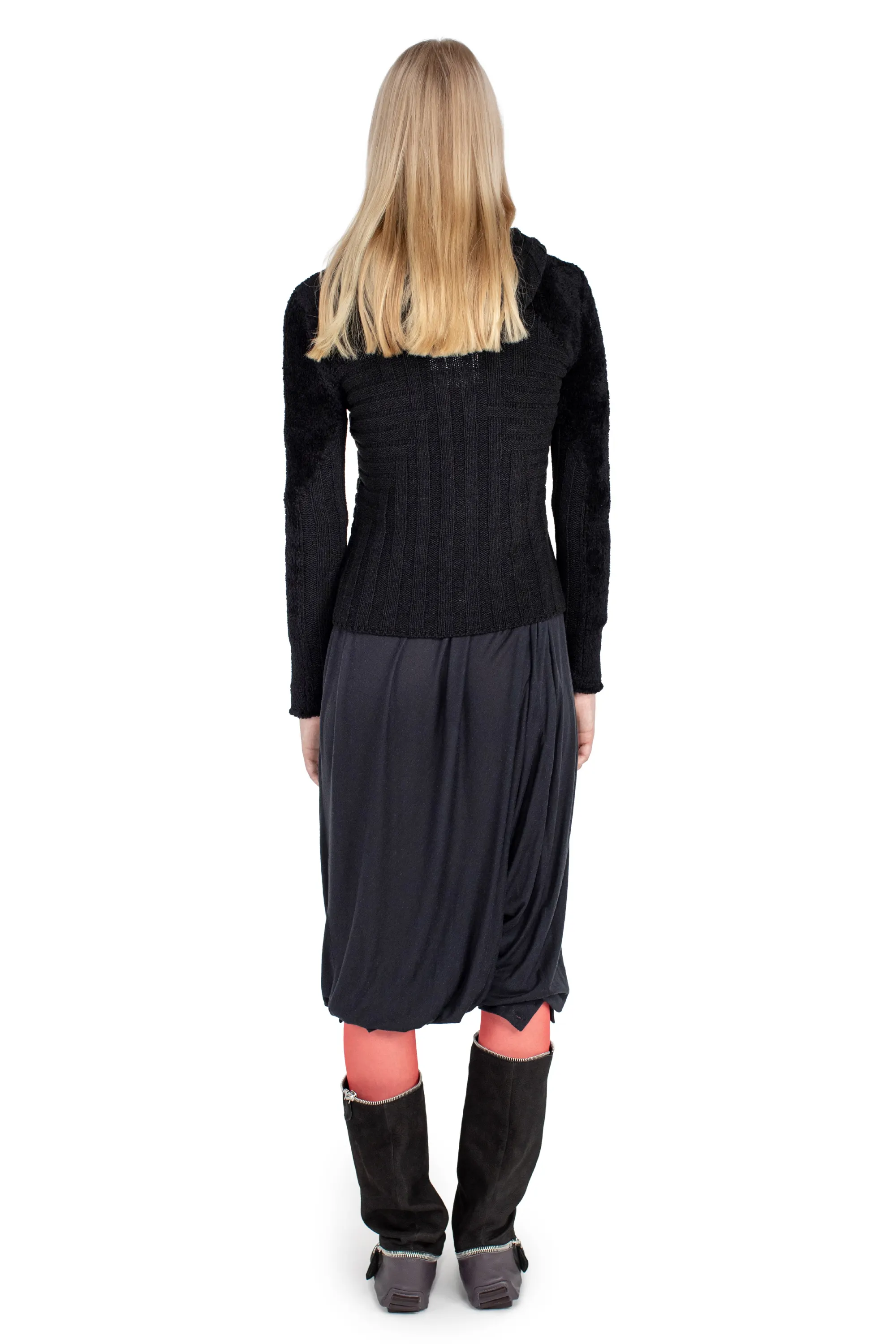 KIKO KOSTADINOV QUIMBY FITTED HOODED KNIT - EERIE BLACK