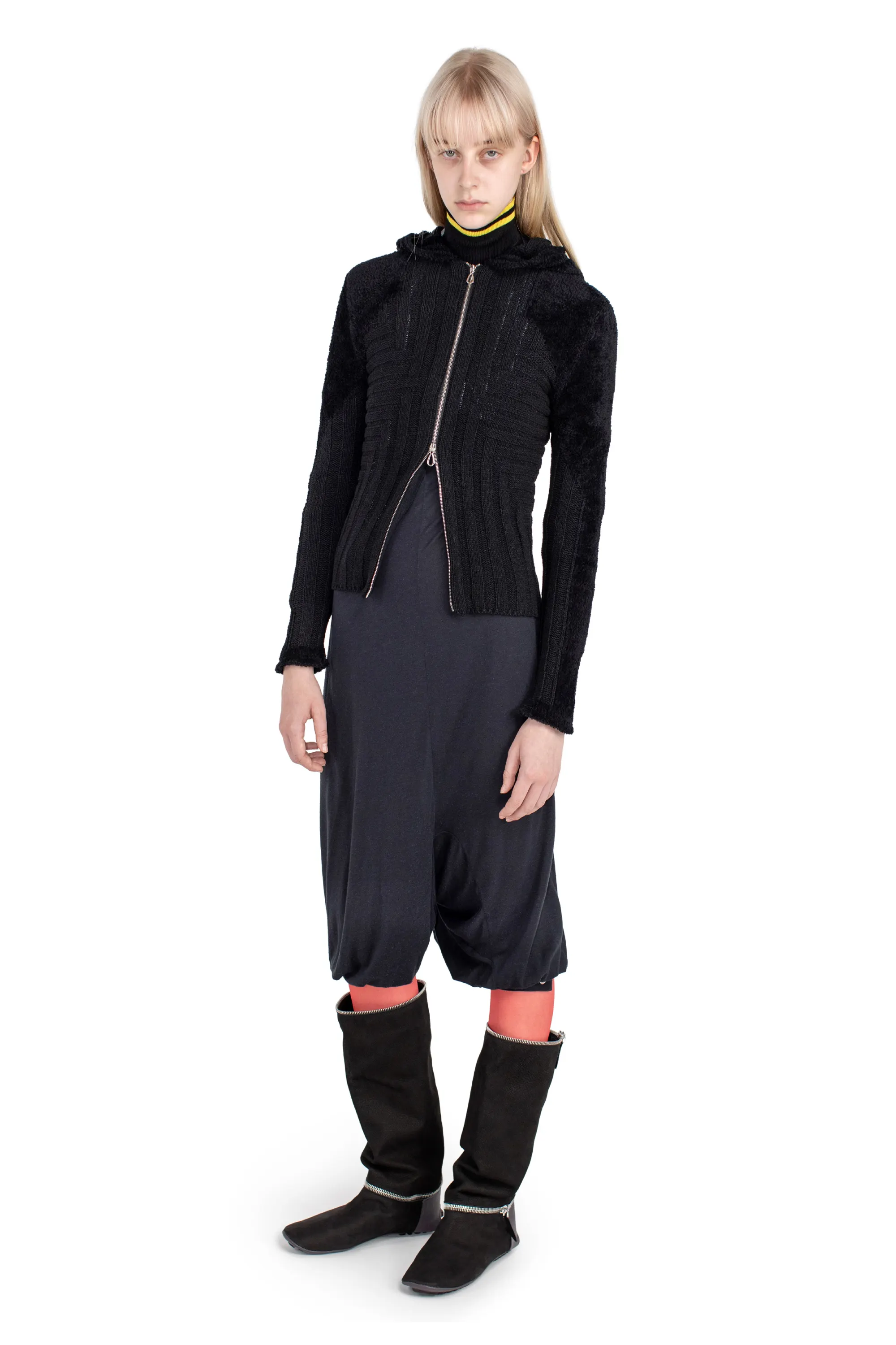 KIKO KOSTADINOV QUIMBY FITTED HOODED KNIT - EERIE BLACK