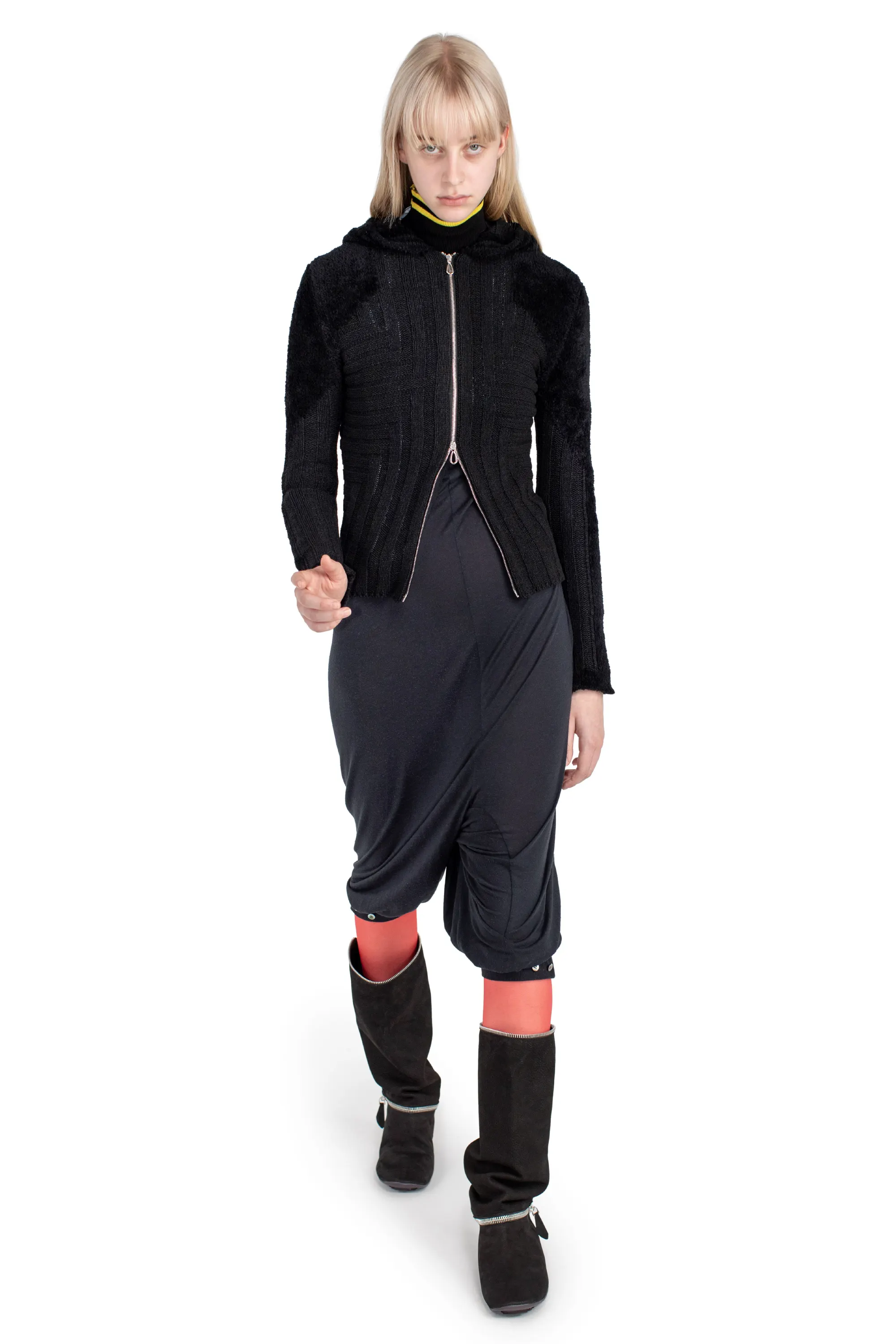 KIKO KOSTADINOV QUIMBY FITTED HOODED KNIT - EERIE BLACK