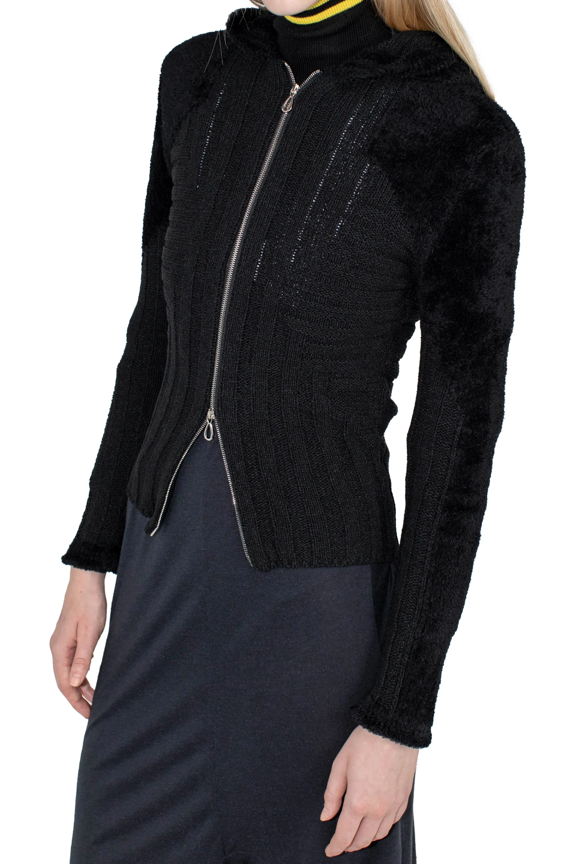 KIKO KOSTADINOV QUIMBY FITTED HOODED KNIT - EERIE BLACK