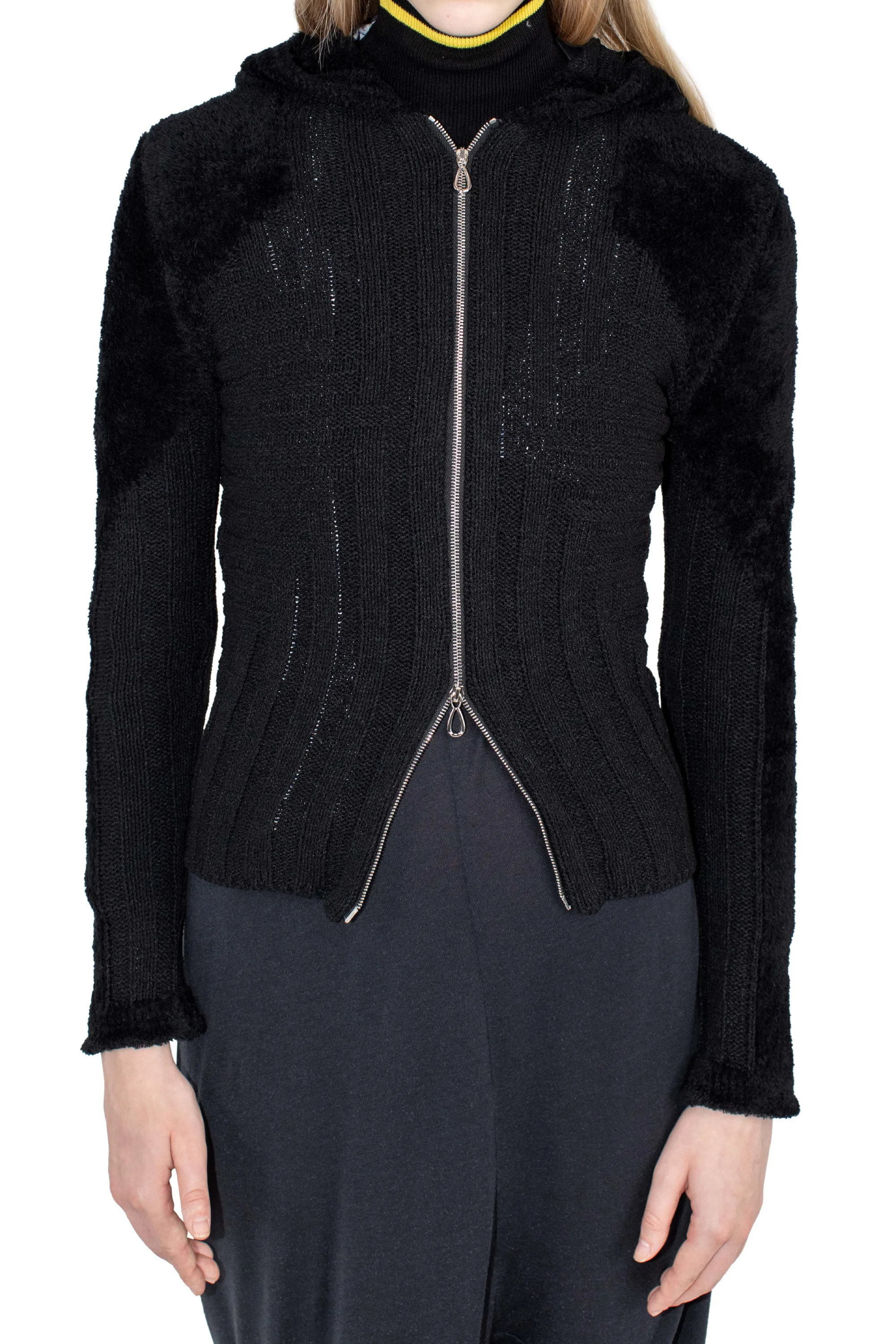 KIKO KOSTADINOV QUIMBY FITTED HOODED KNIT - EERIE BLACK