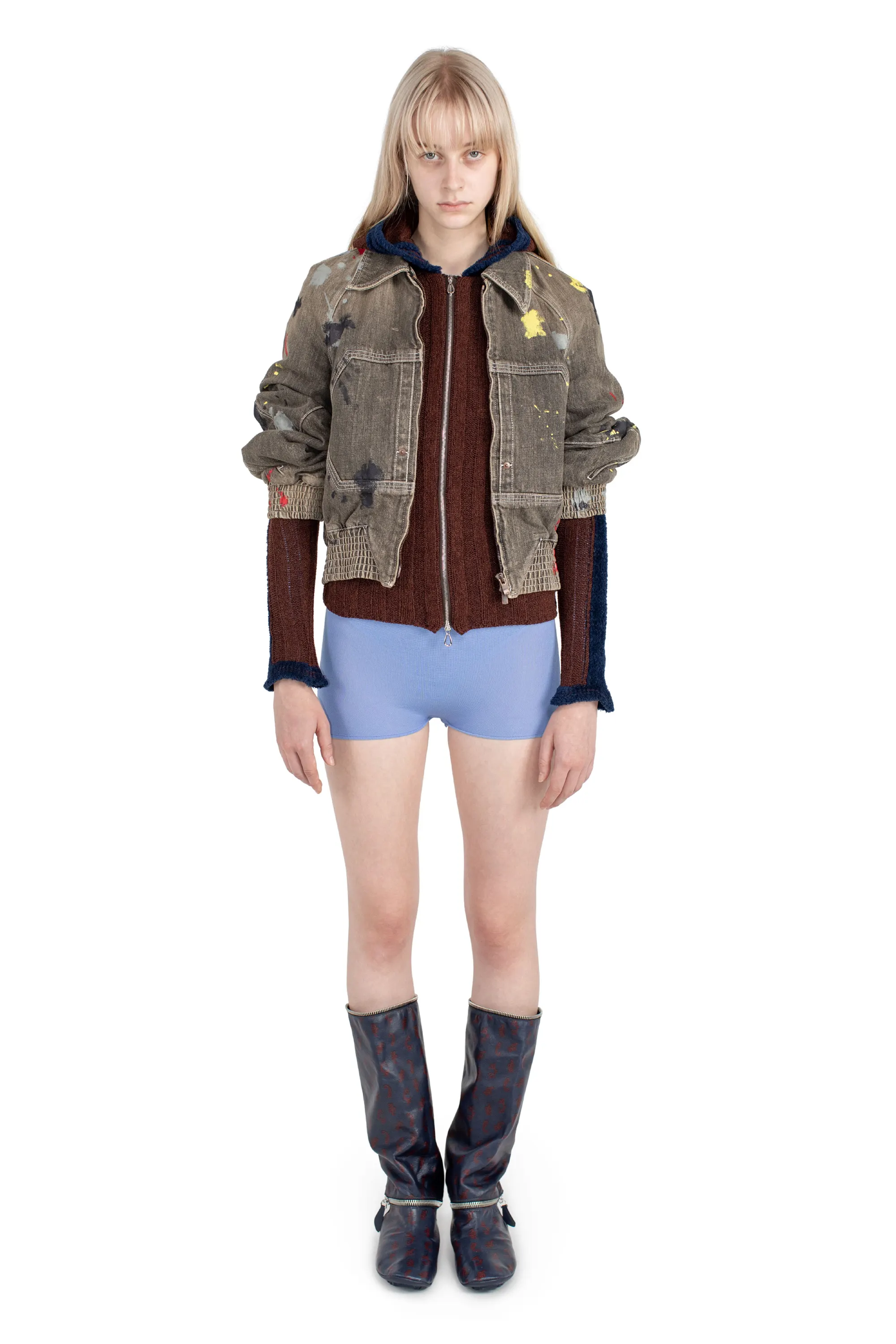 KIKO KOSTADINOV QUIMBY FITTED HOODED KNIT - MAHOGANY BROWN