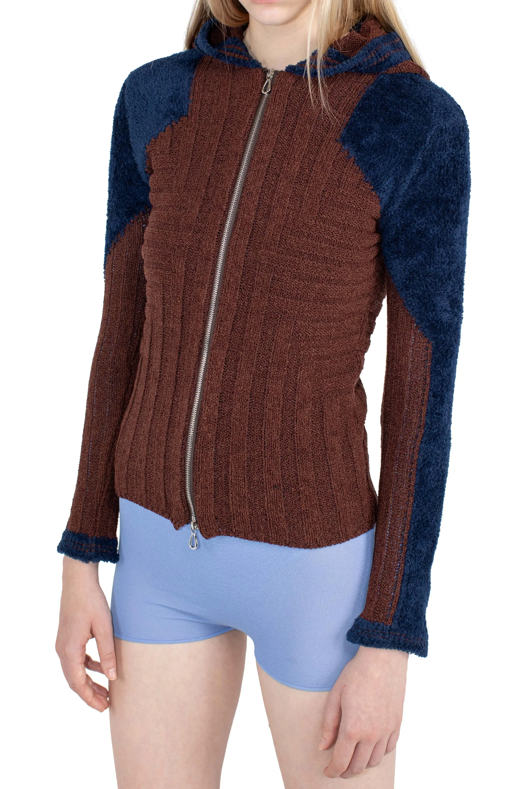 KIKO KOSTADINOV QUIMBY FITTED HOODED KNIT - MAHOGANY BROWN