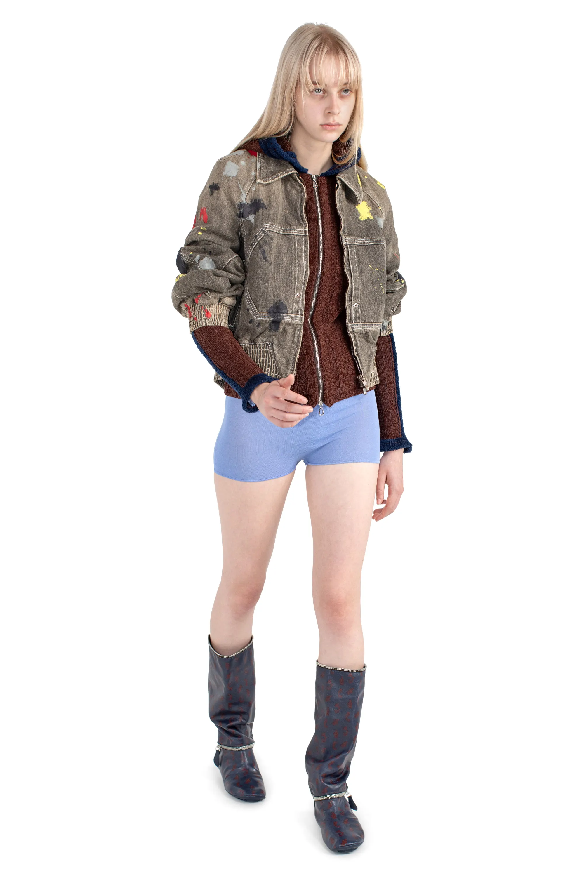 KIKO KOSTADINOV QUIMBY FITTED HOODED KNIT - MAHOGANY BROWN