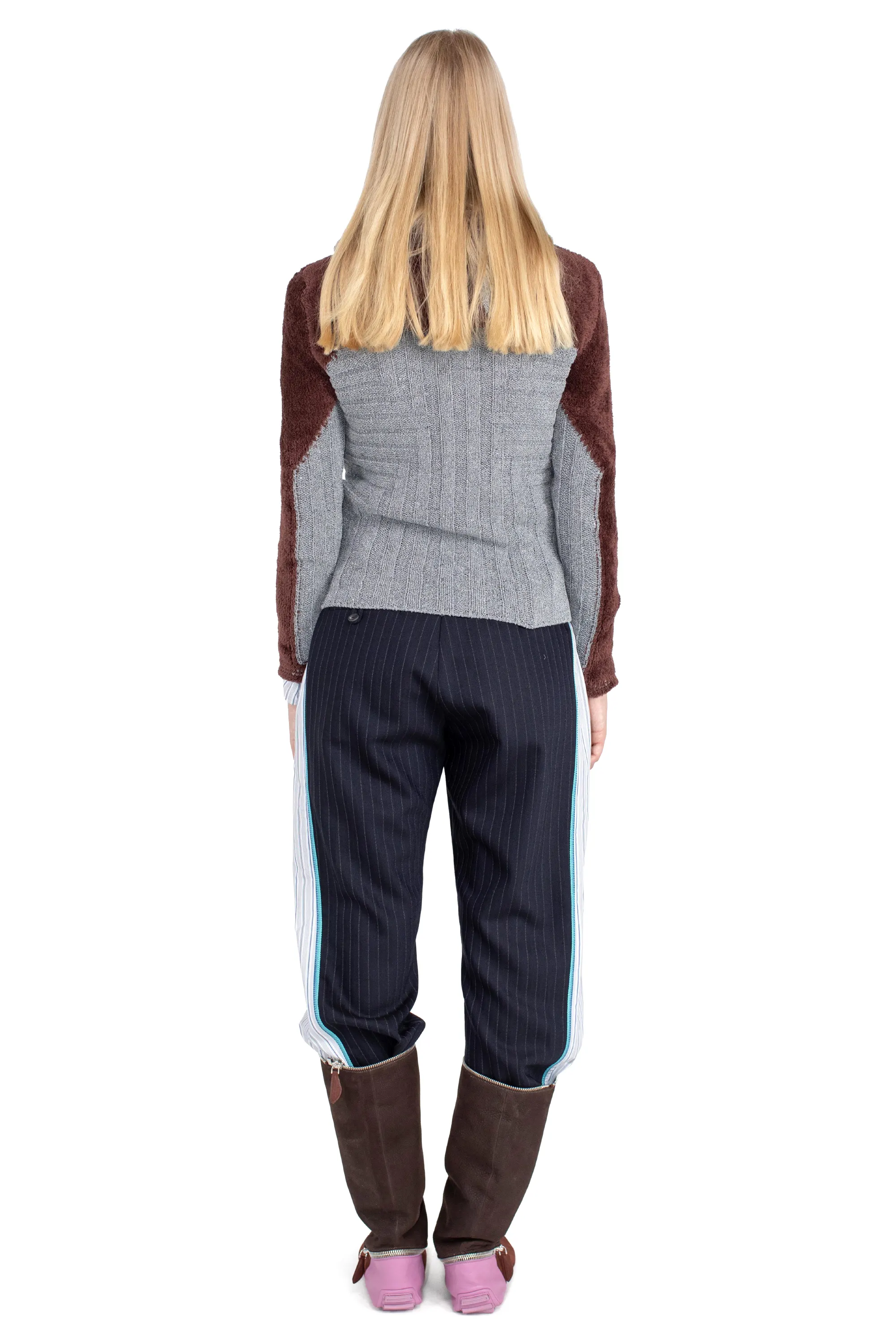 KIKO KOSTADINOV QUIMBY FITTED HOODED KNIT - SPECKLED FOSSIL GREY