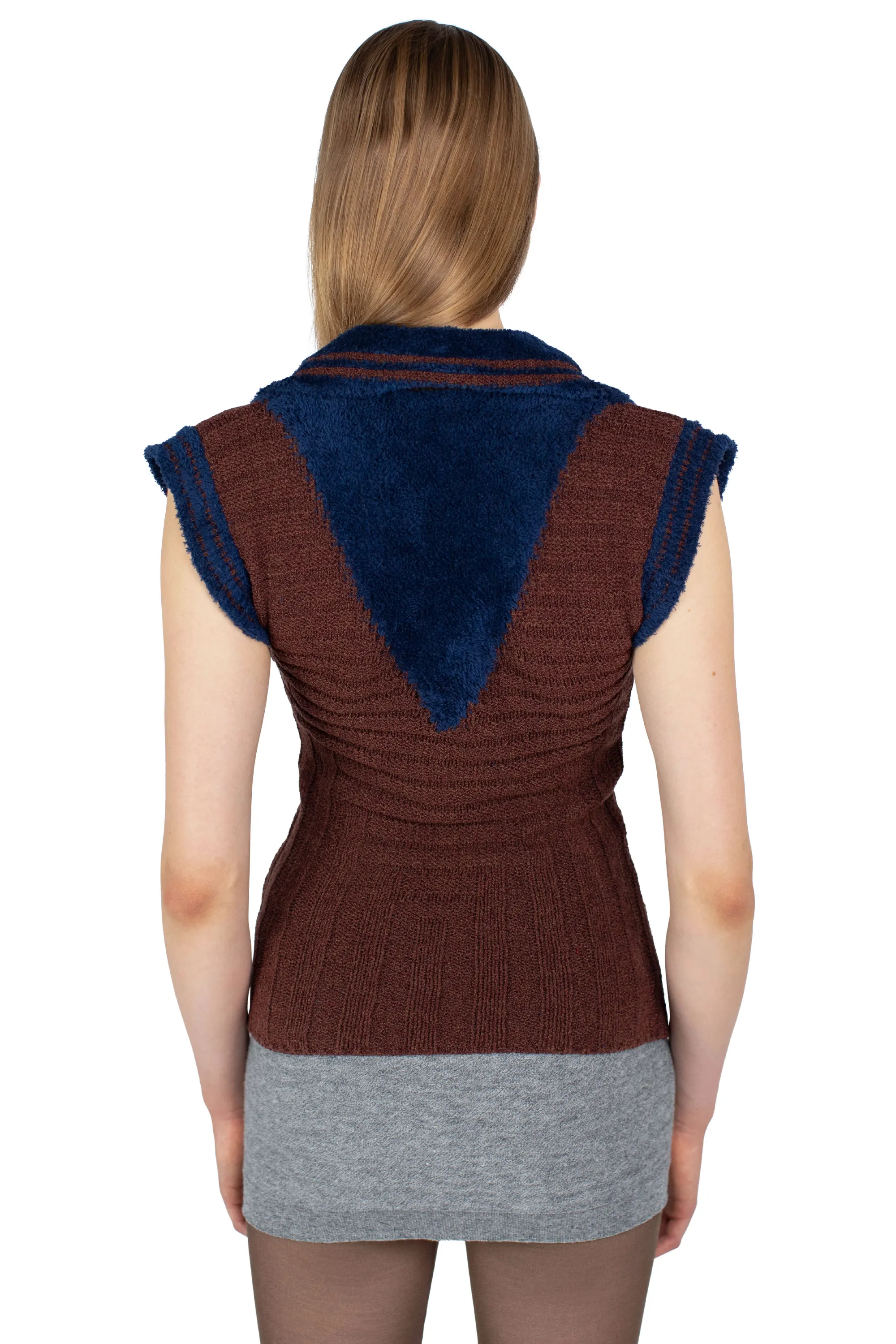 KIKO KOSTADINOV QUIMBY SLEEVELESS POLO - MAHOGANY BROWN