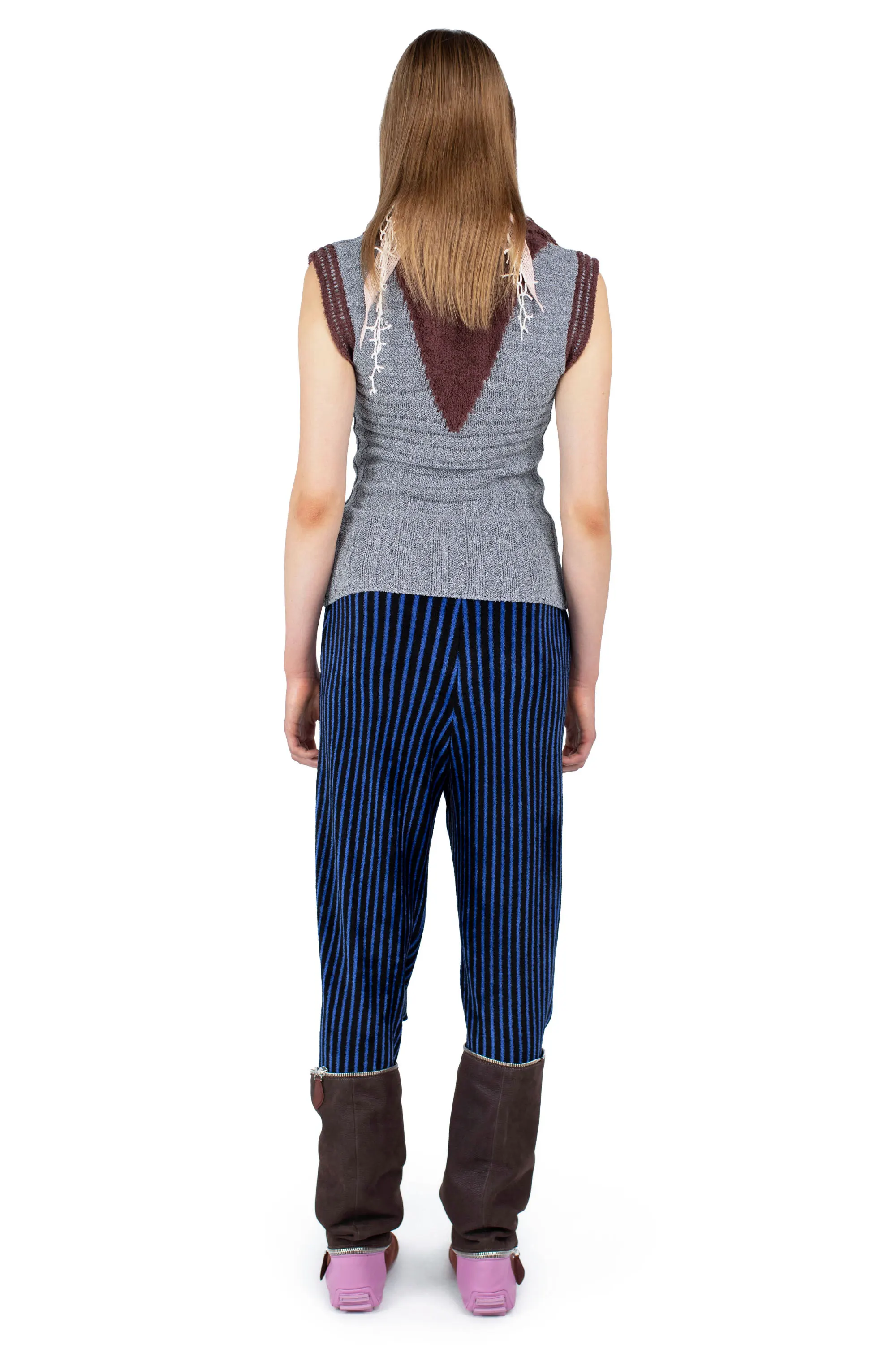 KIKO KOSTADINOV QUIMBY SLEEVELESS POLO - SPECKLED FOSSIL GREY