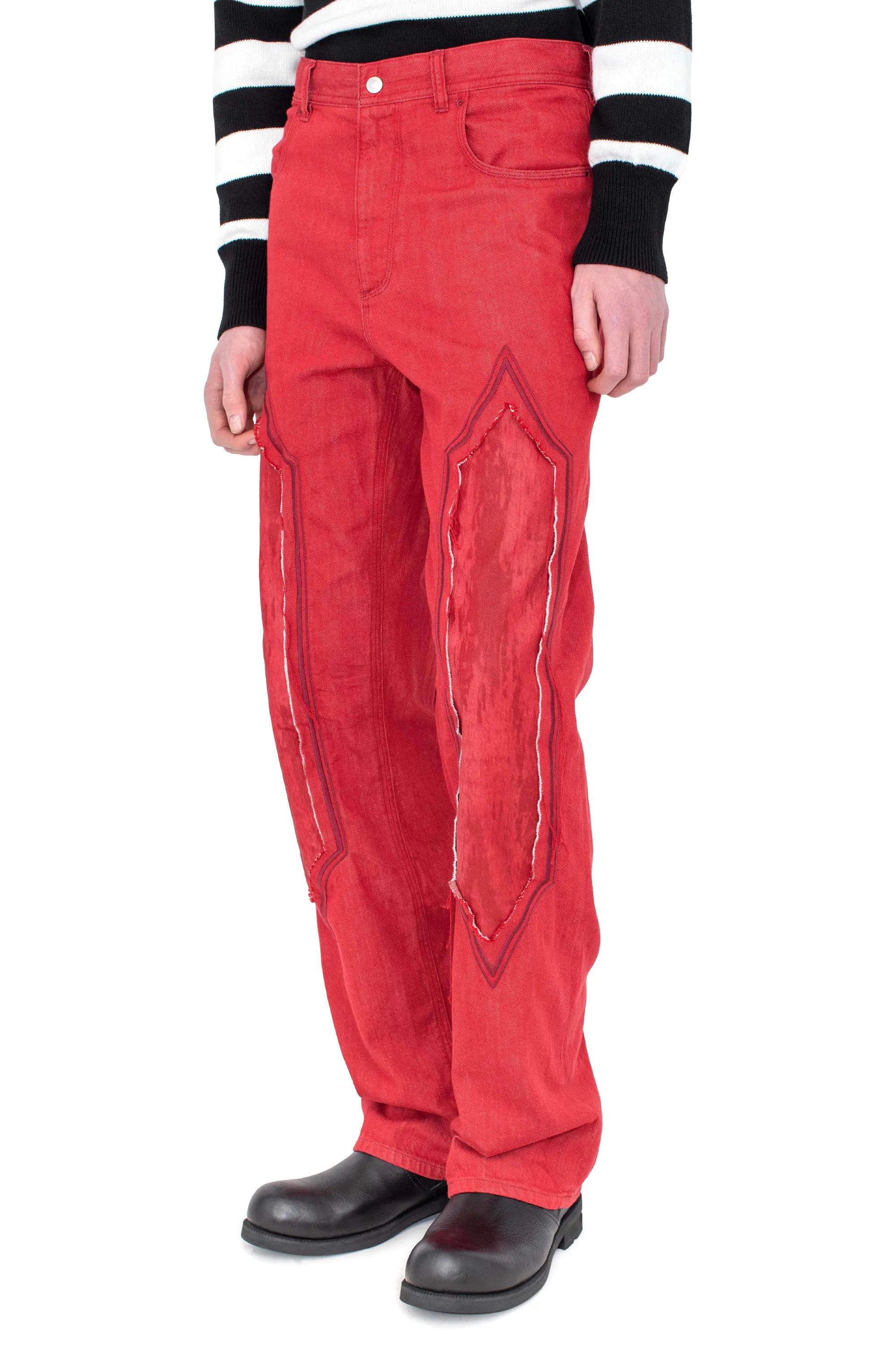 KIKO KOSTADINOV REMORA PANELLED TROUSER - CHERRY RED
