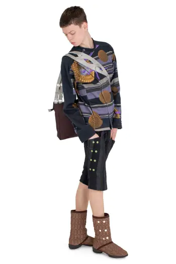 KIKO KOSTADINOV RIADIS PRINTED JACKET - BLACK GRAPHIC