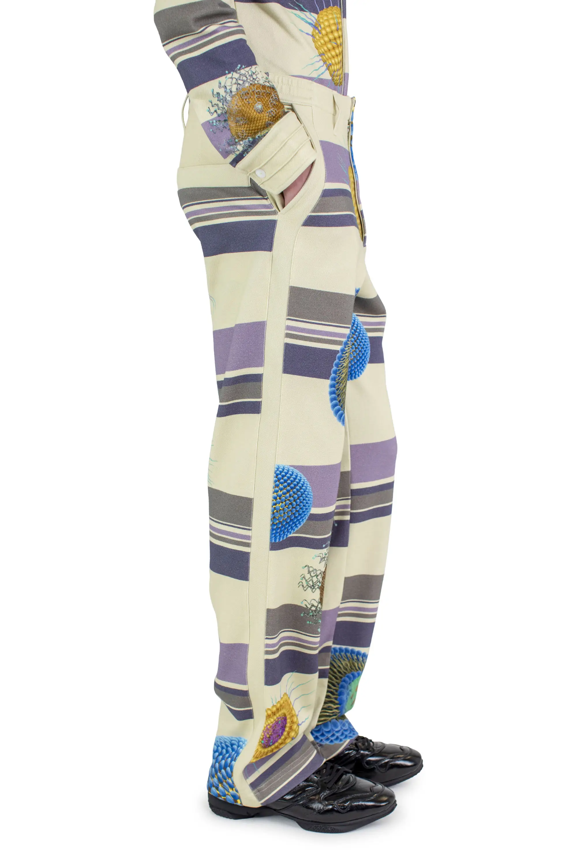 KIKO KOSTADINOV RIADIS PRINTED TROUSER - GREY GRAPHIC