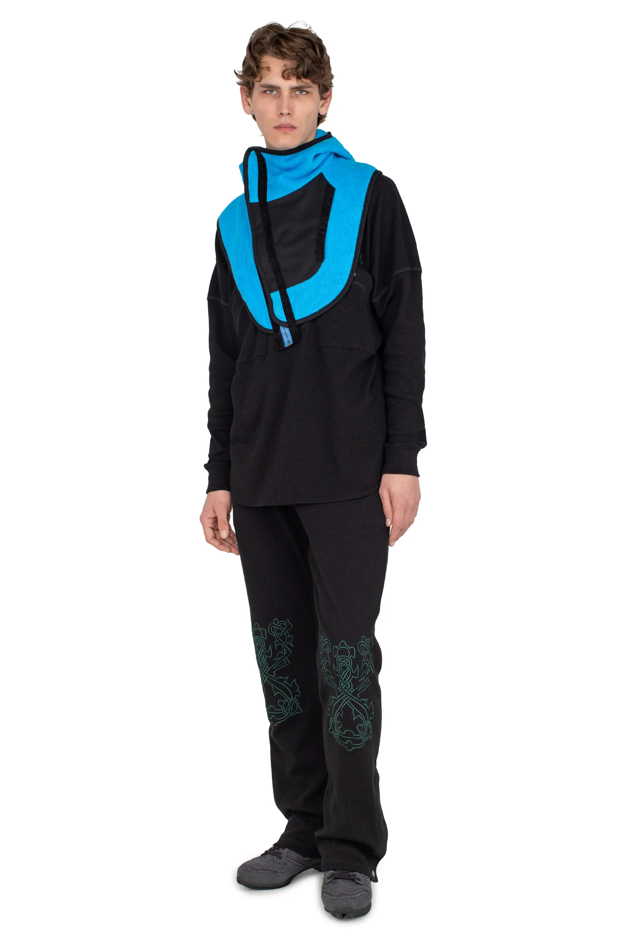 KIKO KOSTADINOV RICSI SHAGGY BALACLAVA - STEEL BLUE
