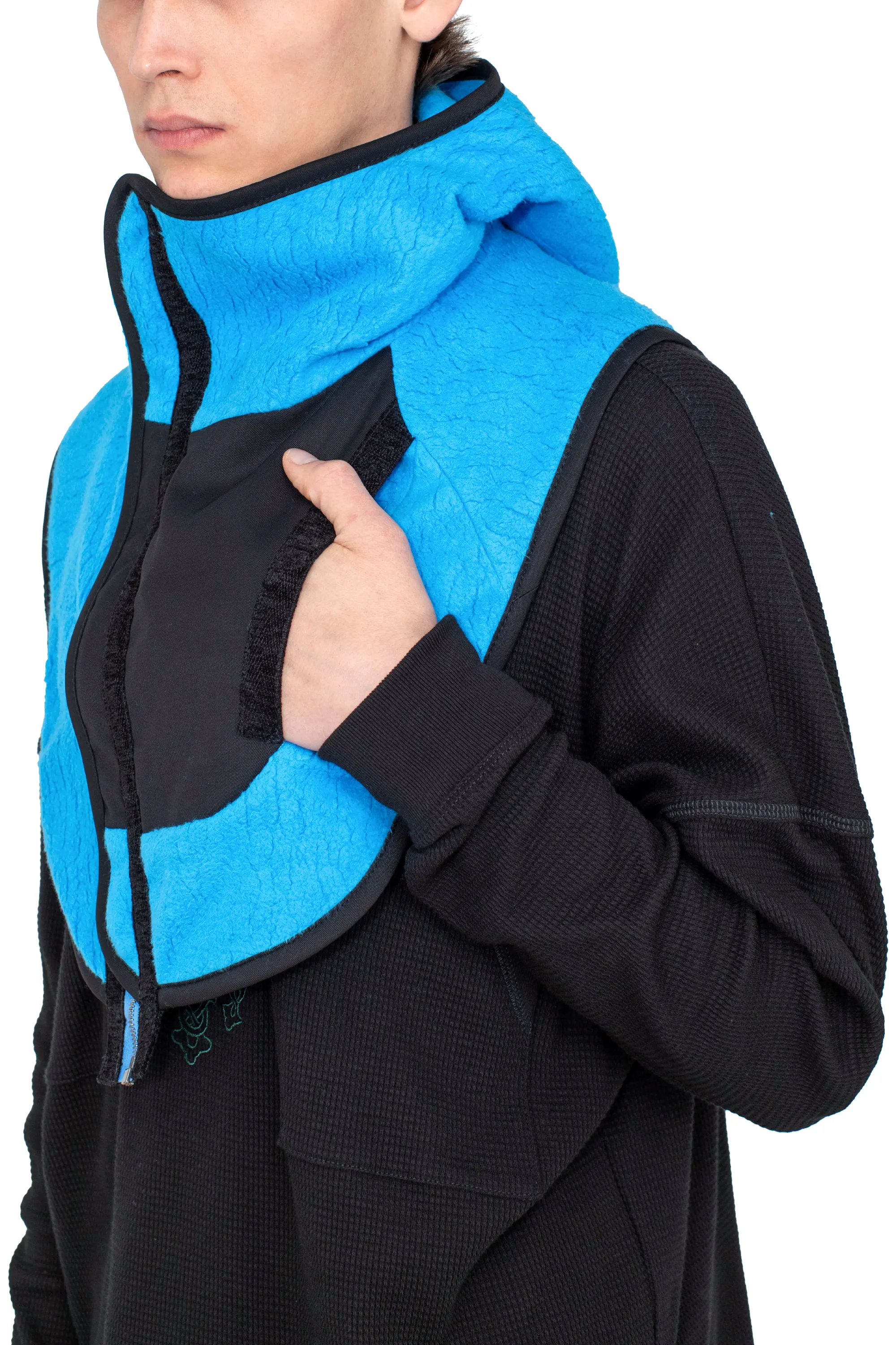 KIKO KOSTADINOV RICSI SHAGGY BALACLAVA - STEEL BLUE