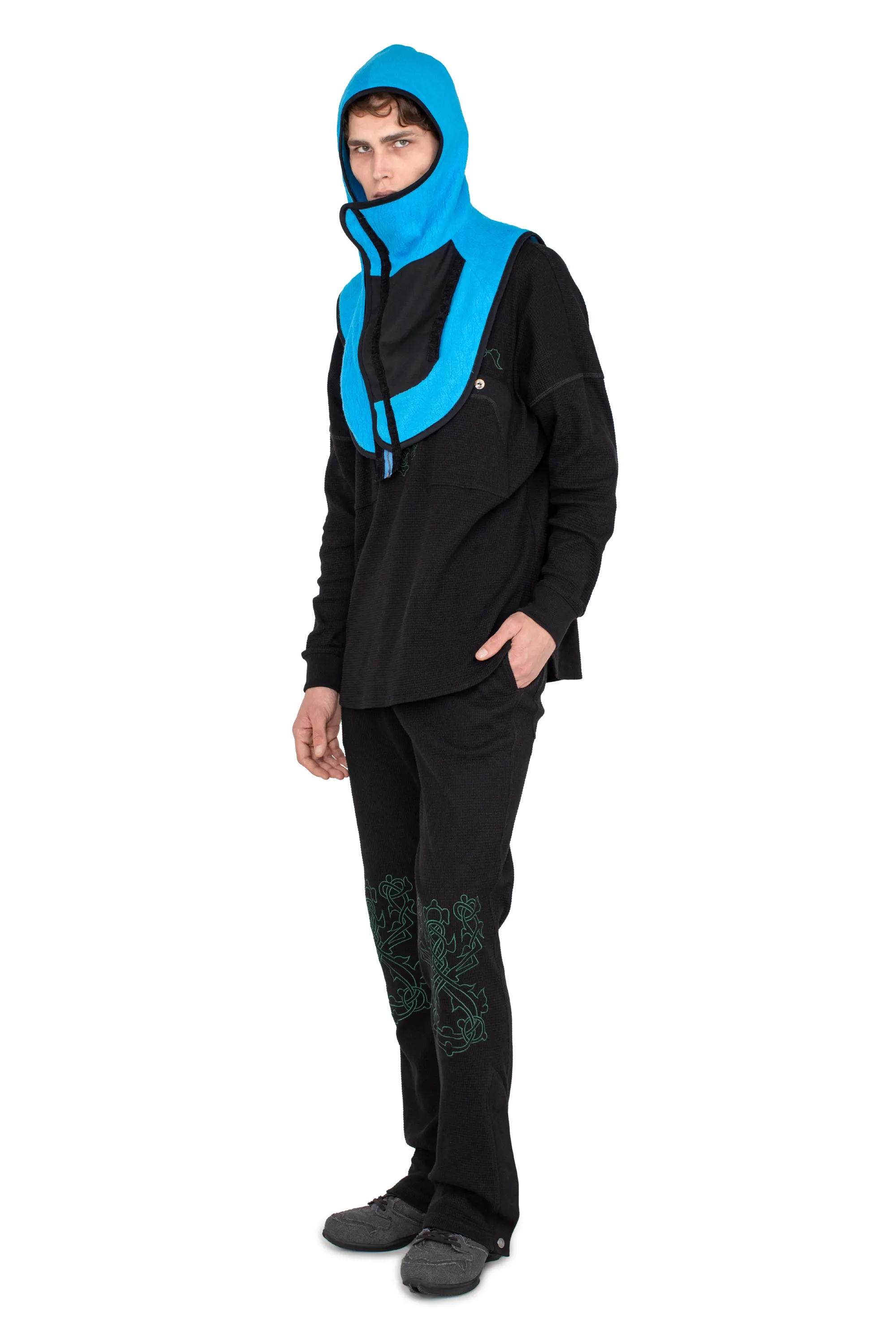KIKO KOSTADINOV RICSI SHAGGY BALACLAVA - STEEL BLUE
