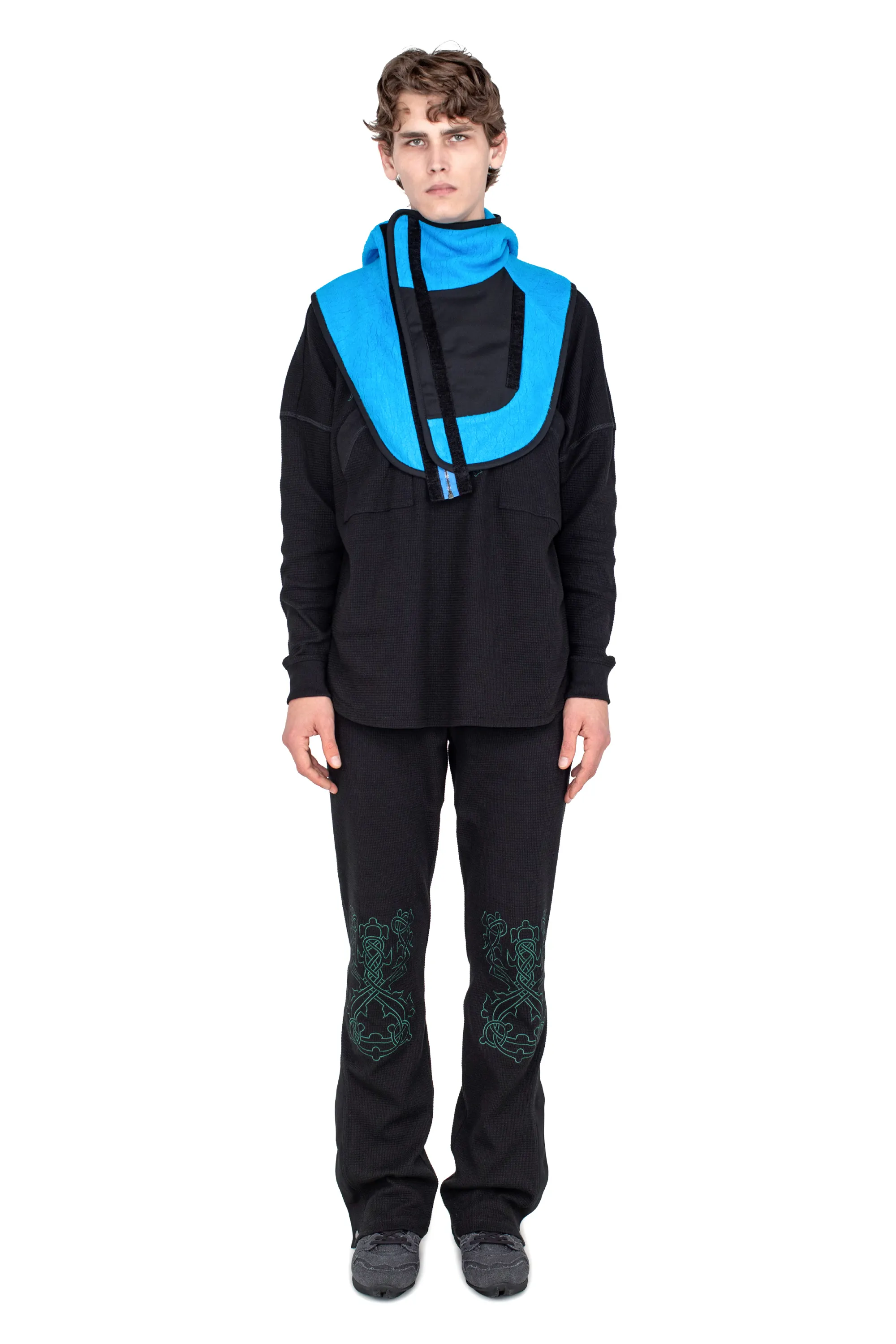KIKO KOSTADINOV RICSI SHAGGY BALACLAVA - STEEL BLUE