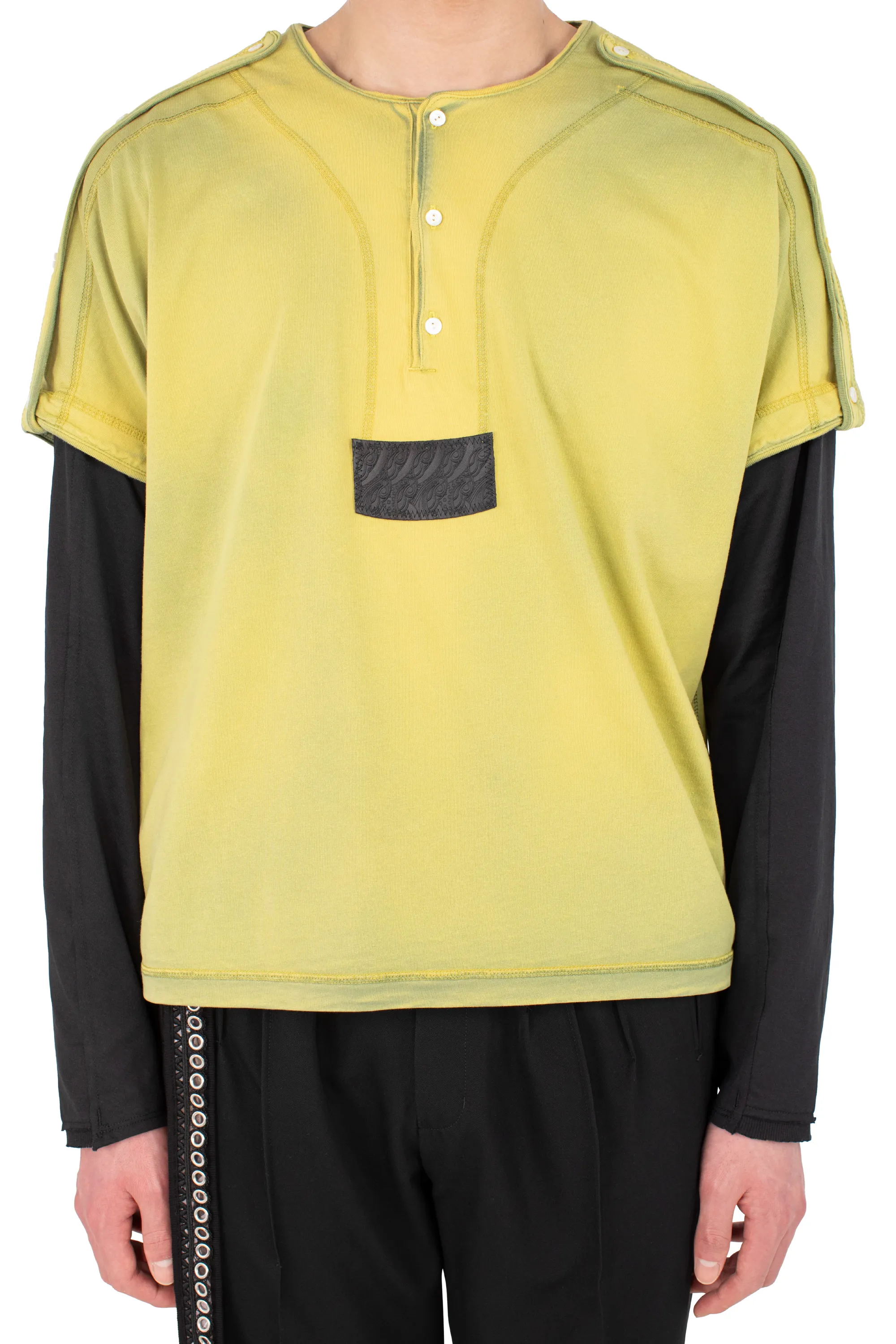 KIKO KOSTADINOV SARGO SHORT SLEEVE HENLEY - HAY