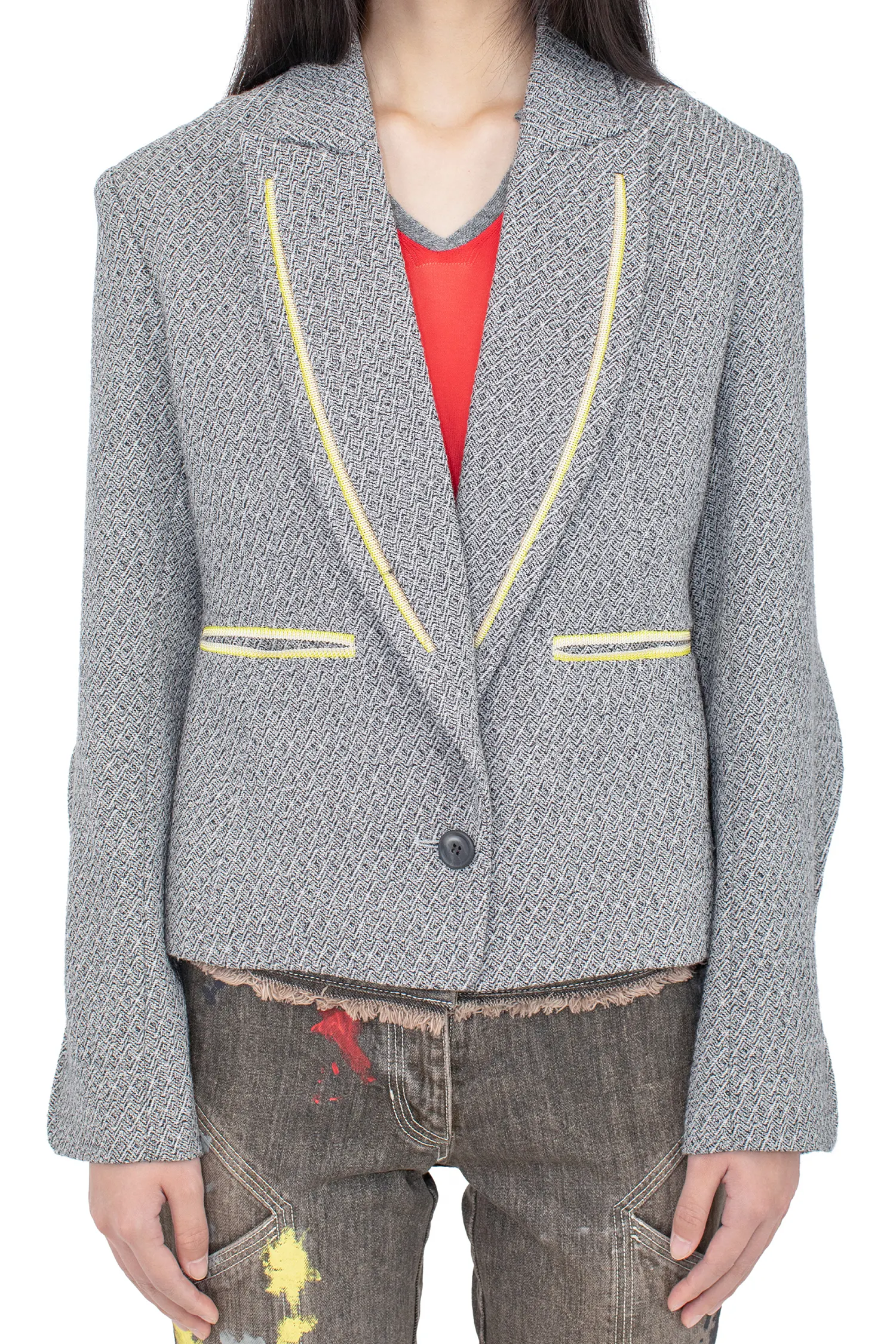 KIKO KOSTADINOV SENECA TAILORED JACKET - MONOCHROME GREY