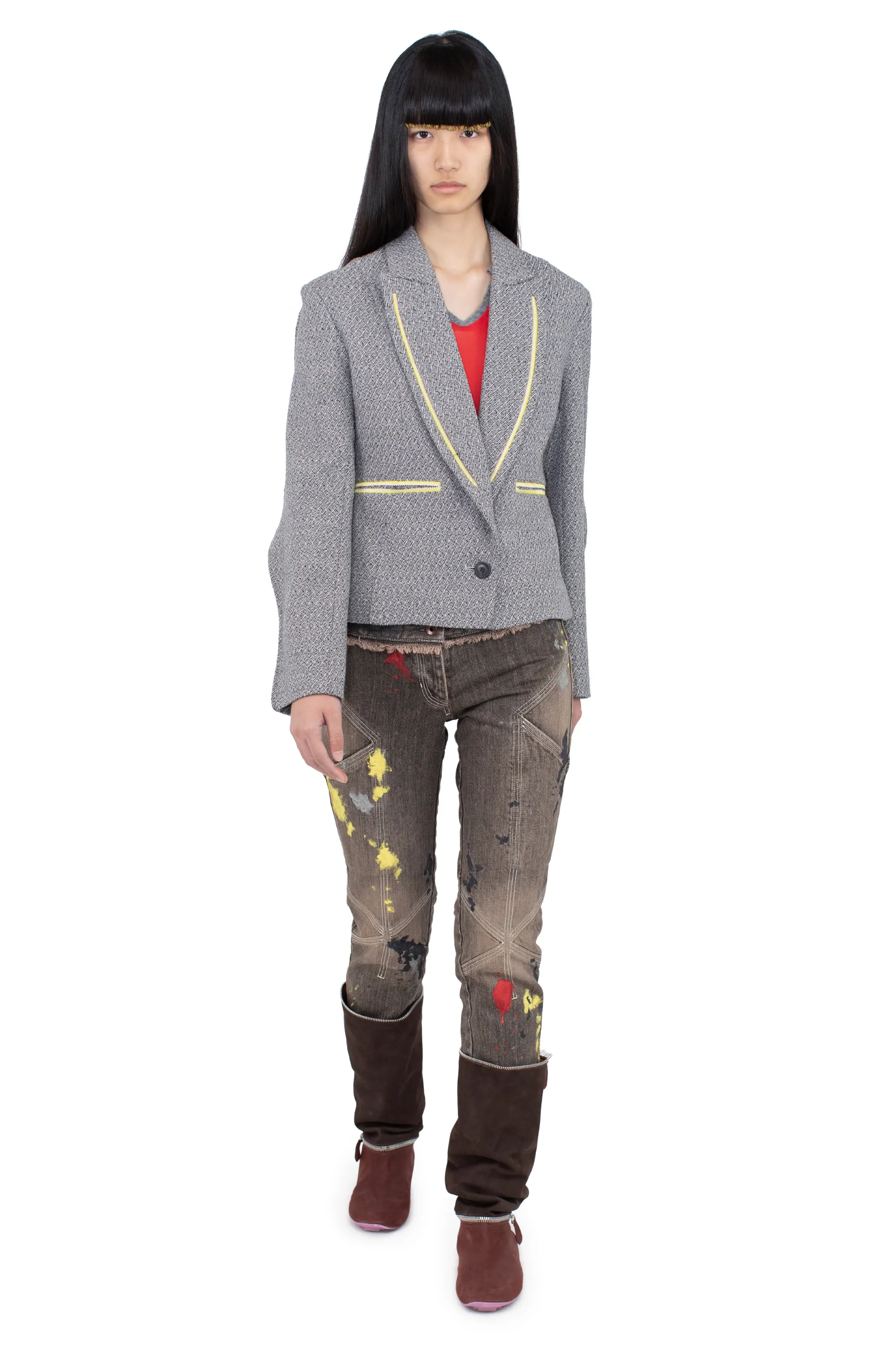 KIKO KOSTADINOV SENECA TAILORED JACKET - MONOCHROME GREY