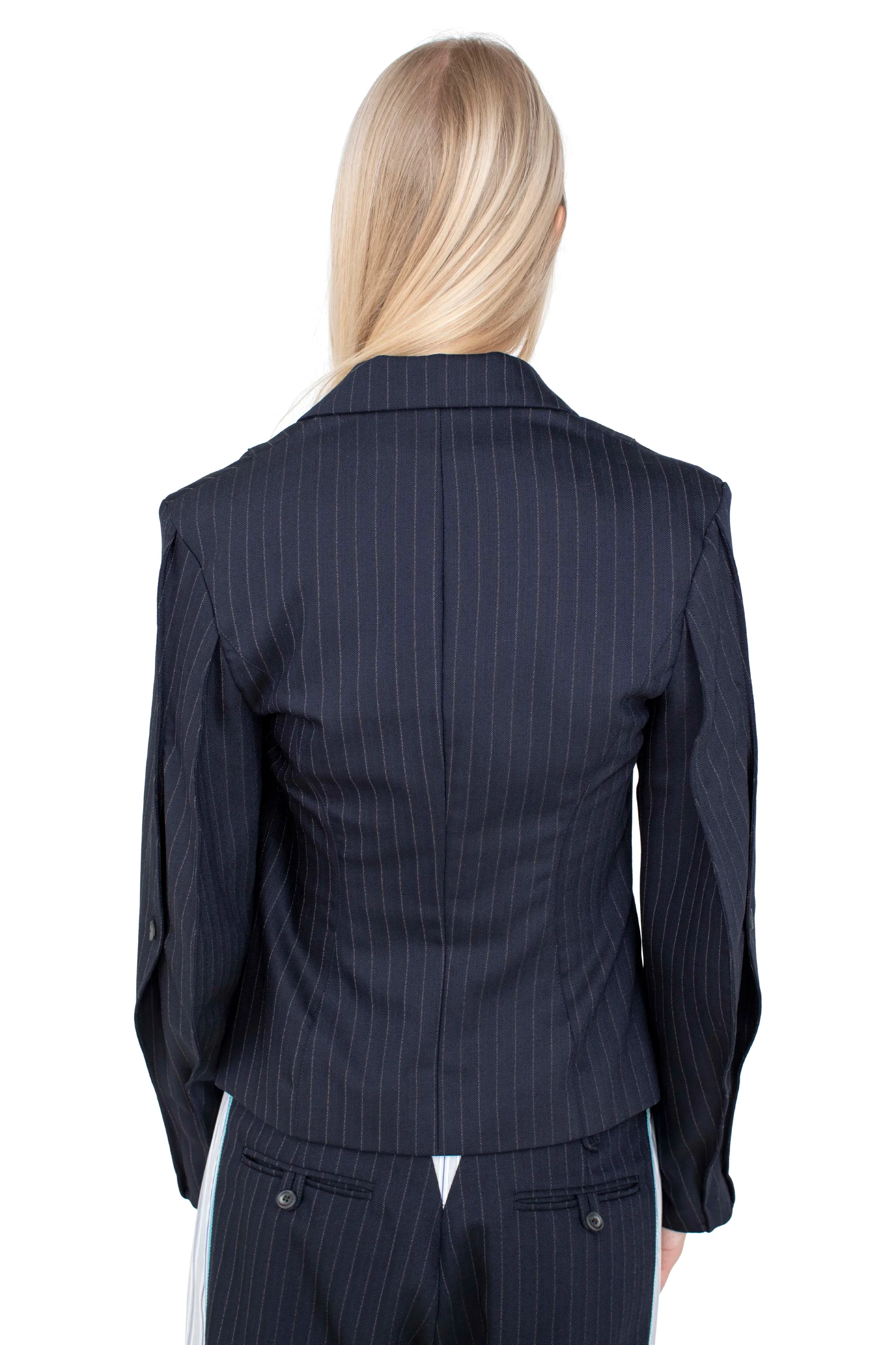 KIKO KOSTADINOV SENECA TAILORED JACKET - NAVY & CHALK WHITE