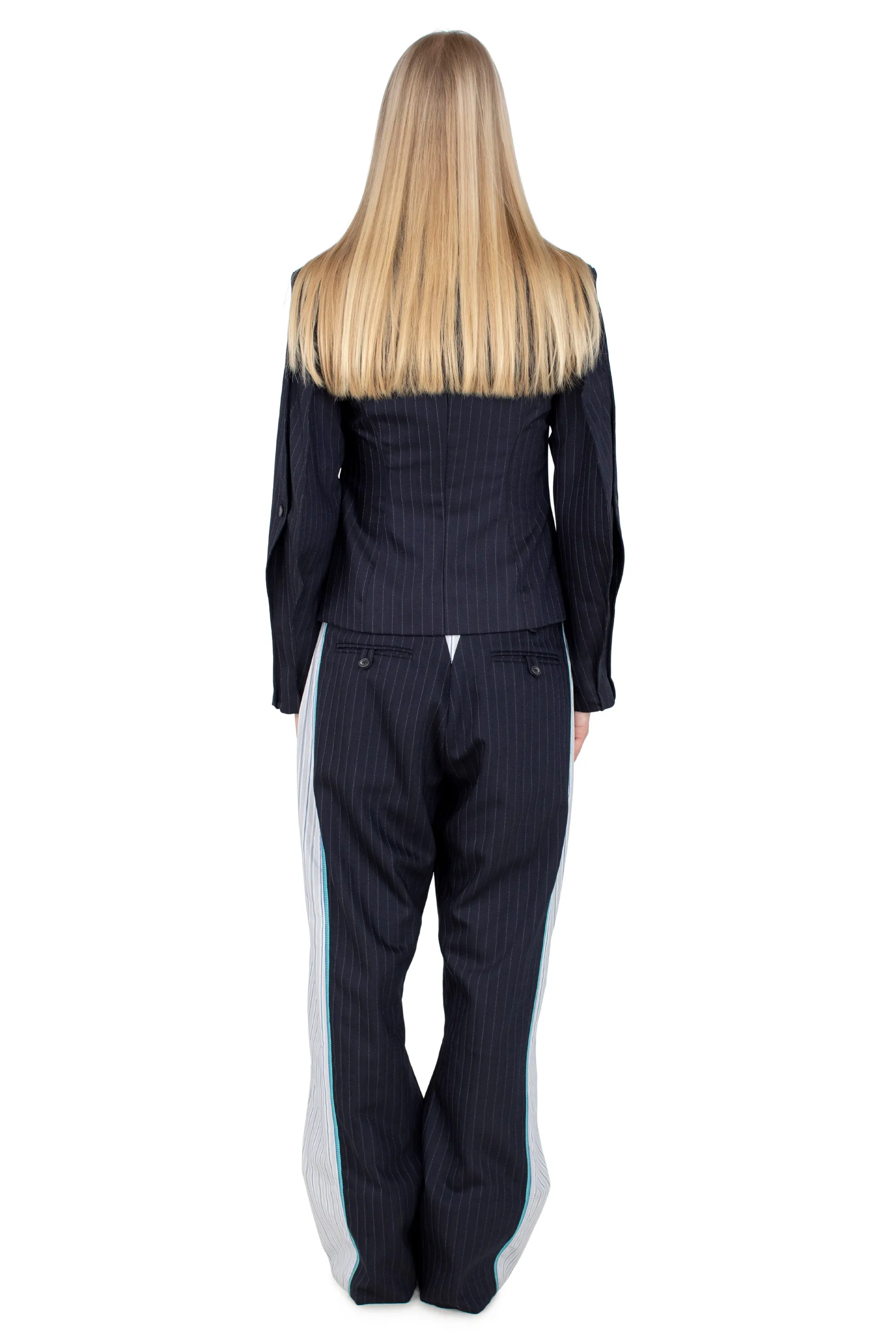 KIKO KOSTADINOV SENECA TAILORED JACKET - NAVY & CHALK WHITE