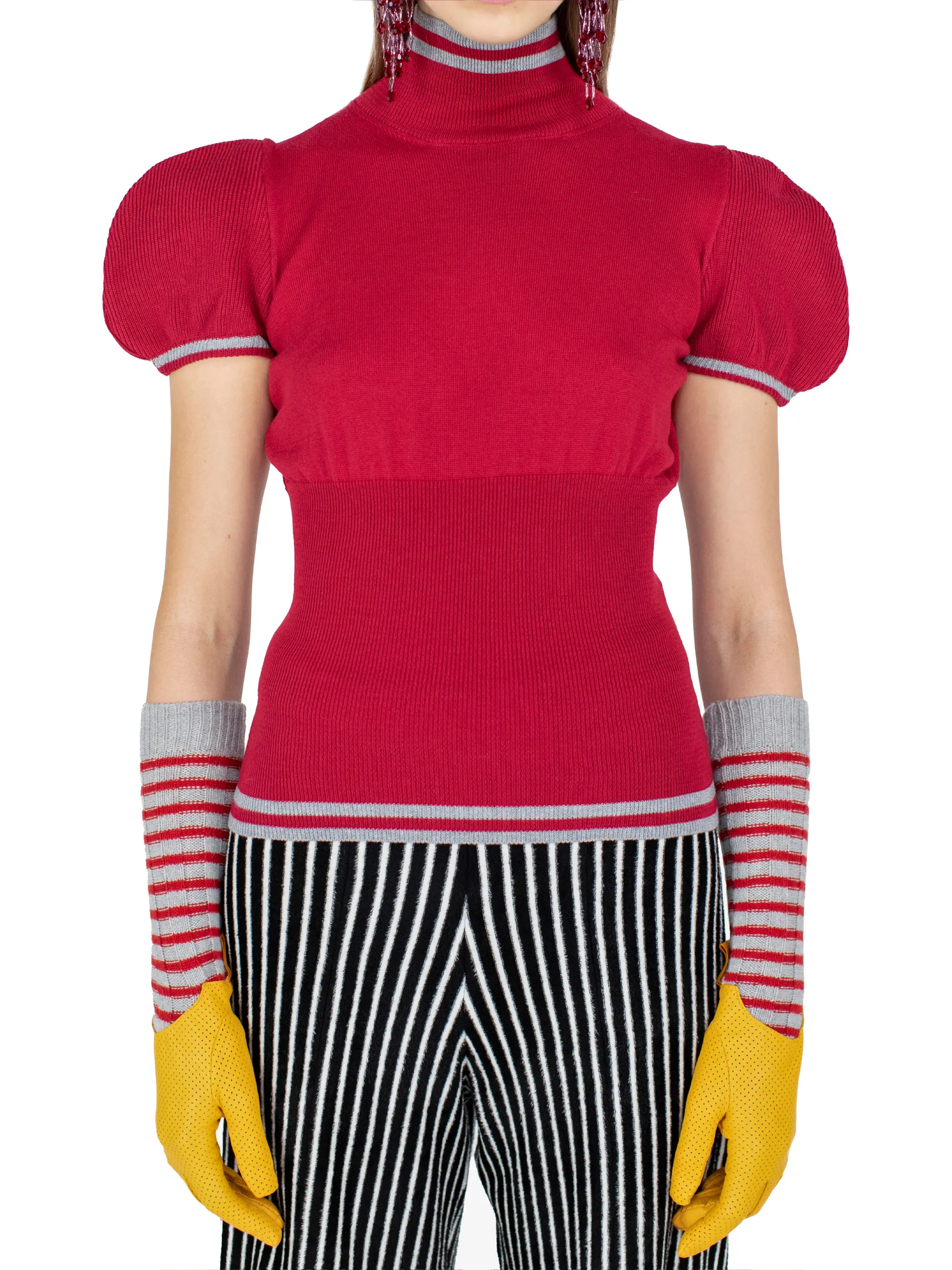 KIKO KOSTADINOV SIMONE KNIT TOP - CHERRY RED